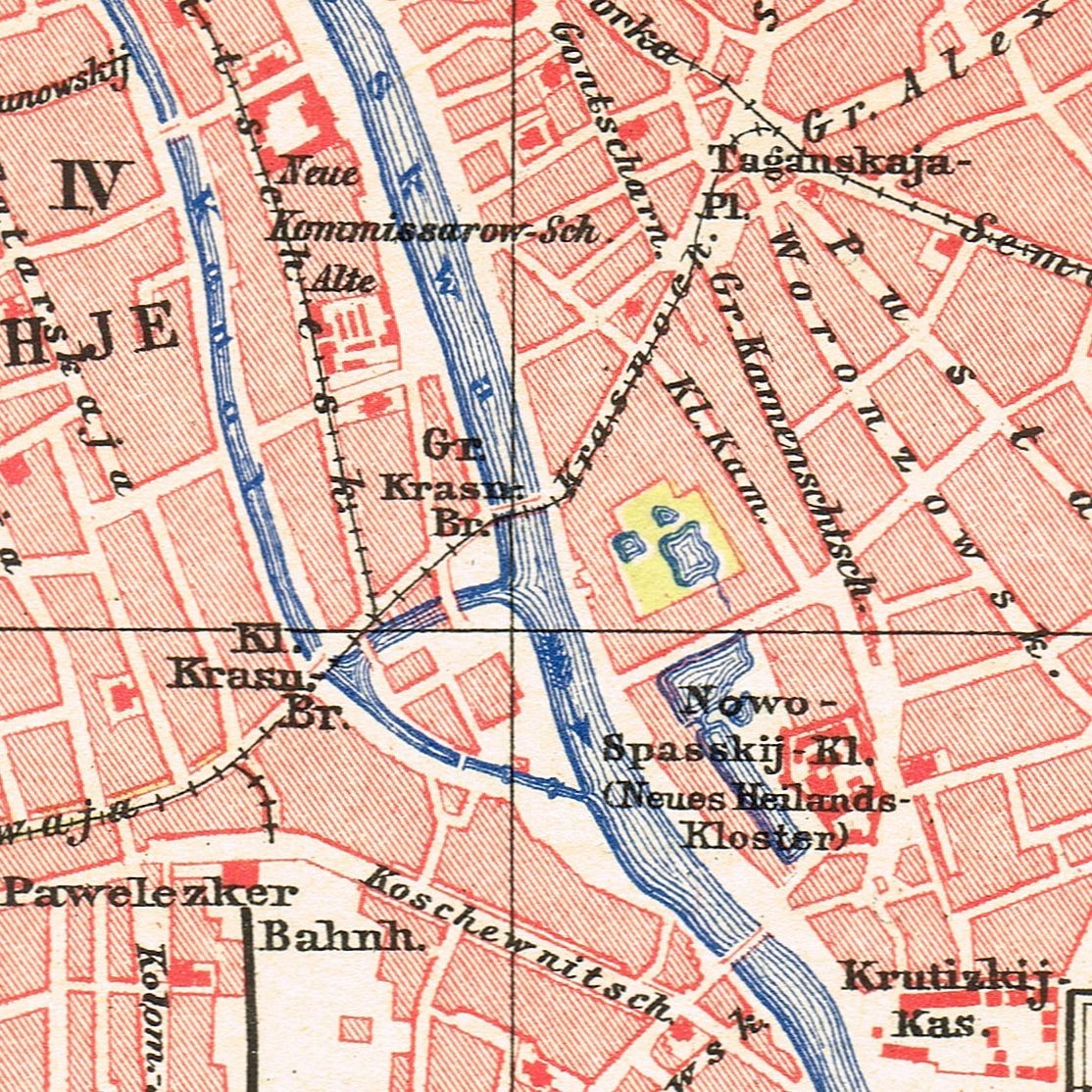 MOSCOW dated Dec. 1906 Москва Original Antique map RUSSIA Россия KREMLIN plan