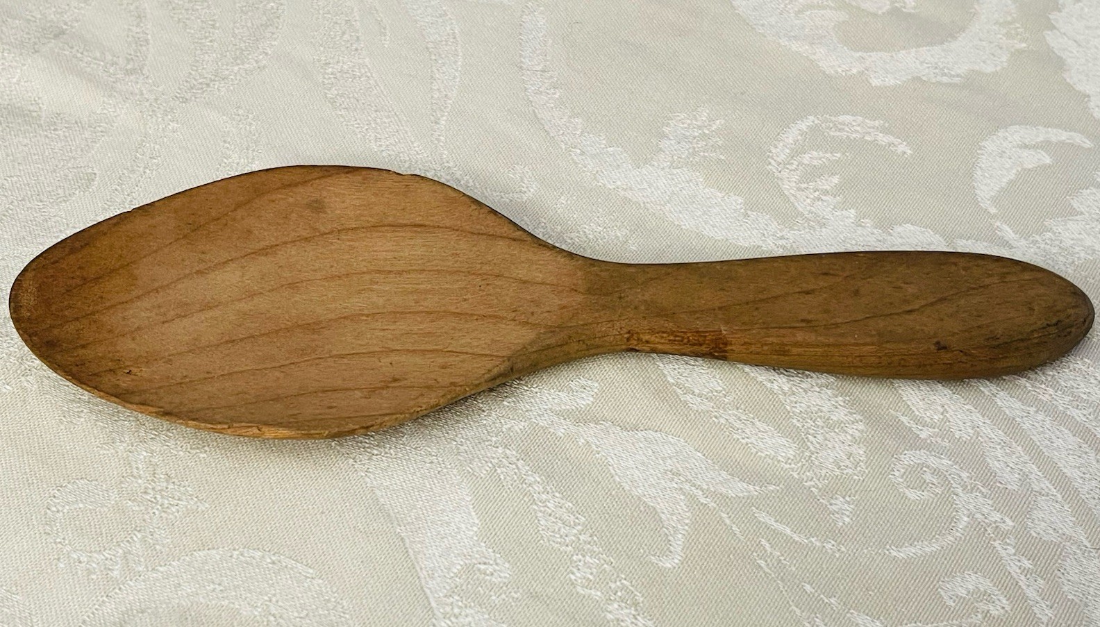 ANTIQUE LIGHT WOOD BUTTER PADDLE SPOON PAT HAND CARVED 8.5” RUSTIC FARMHOUSE