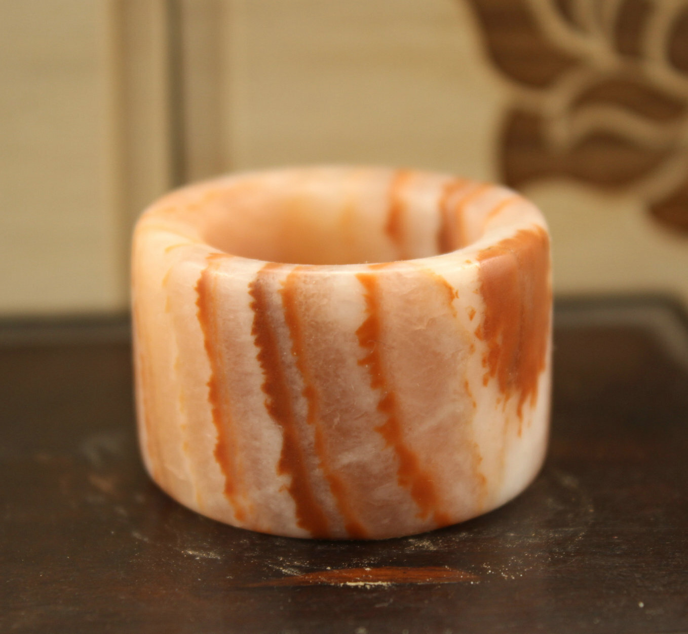 2.4 cm China Meat stone Ring Thumb ring natural Jade Ring A 3