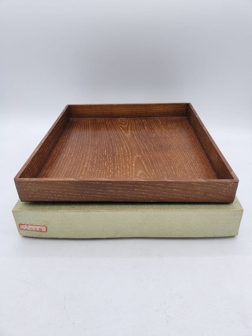 Vintage Japanese Wooden Tray Obon Mulberry Hifumibon Paper Box