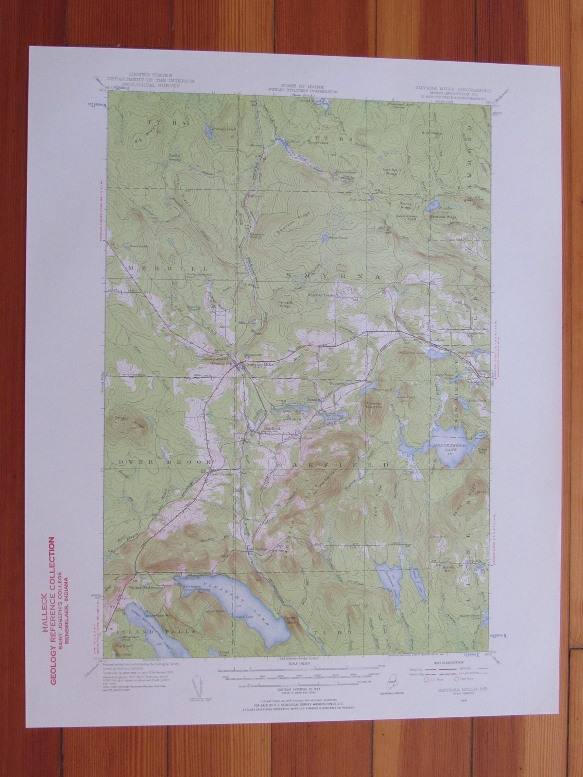 Smyrna Mills Maine 1956 Original Vintage USGS Topo Map