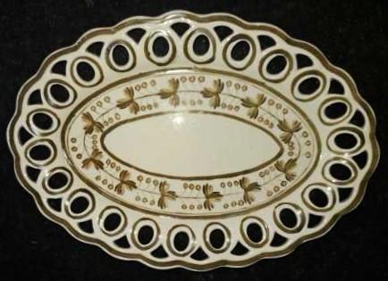 Gorgeous 18th C Ralph Wedgwood at Knottingley Creamware Hand Painted Dish C 1780