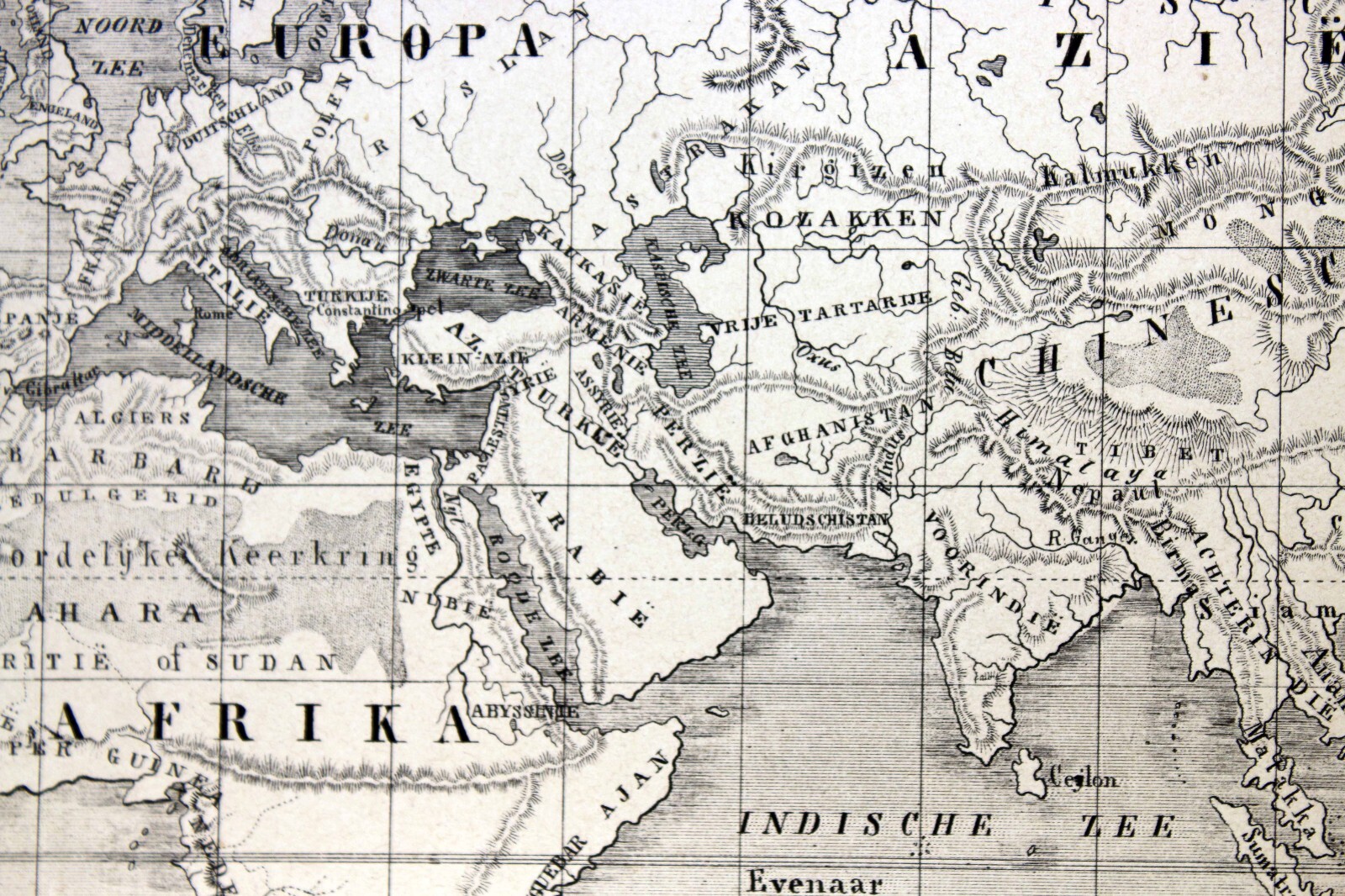 1861 Atlas Map Christian World Map Eastern Hemisphere