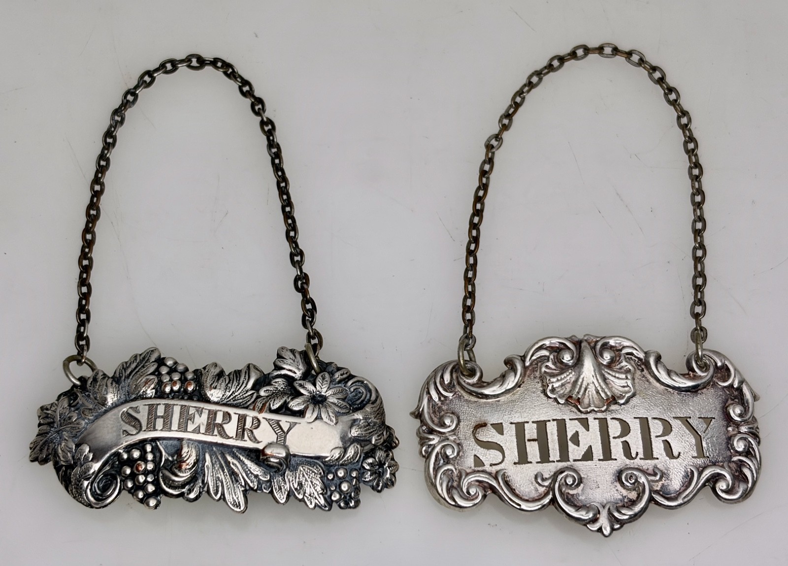 Barker Ellis Silver Plate Sherry Liquor Wine Tags Labels – 97121