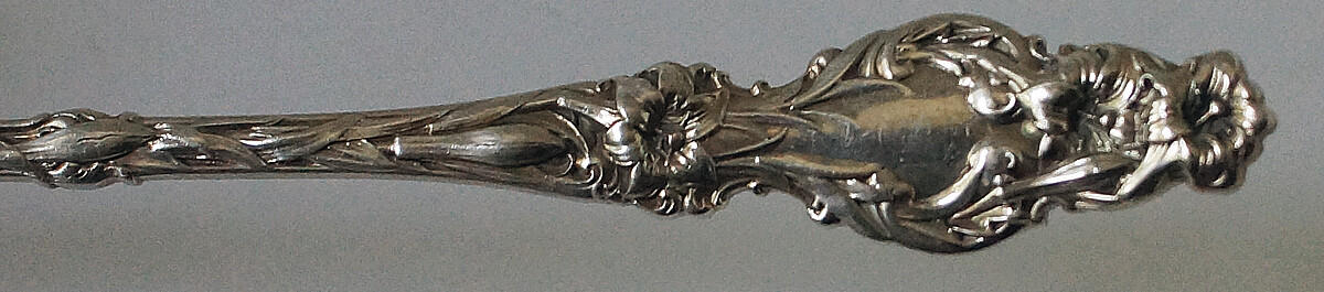 EASTER GIFT 8 ¾” Sterling Silver Lettuce Fork Whiting Lily pattern 1902y 47g