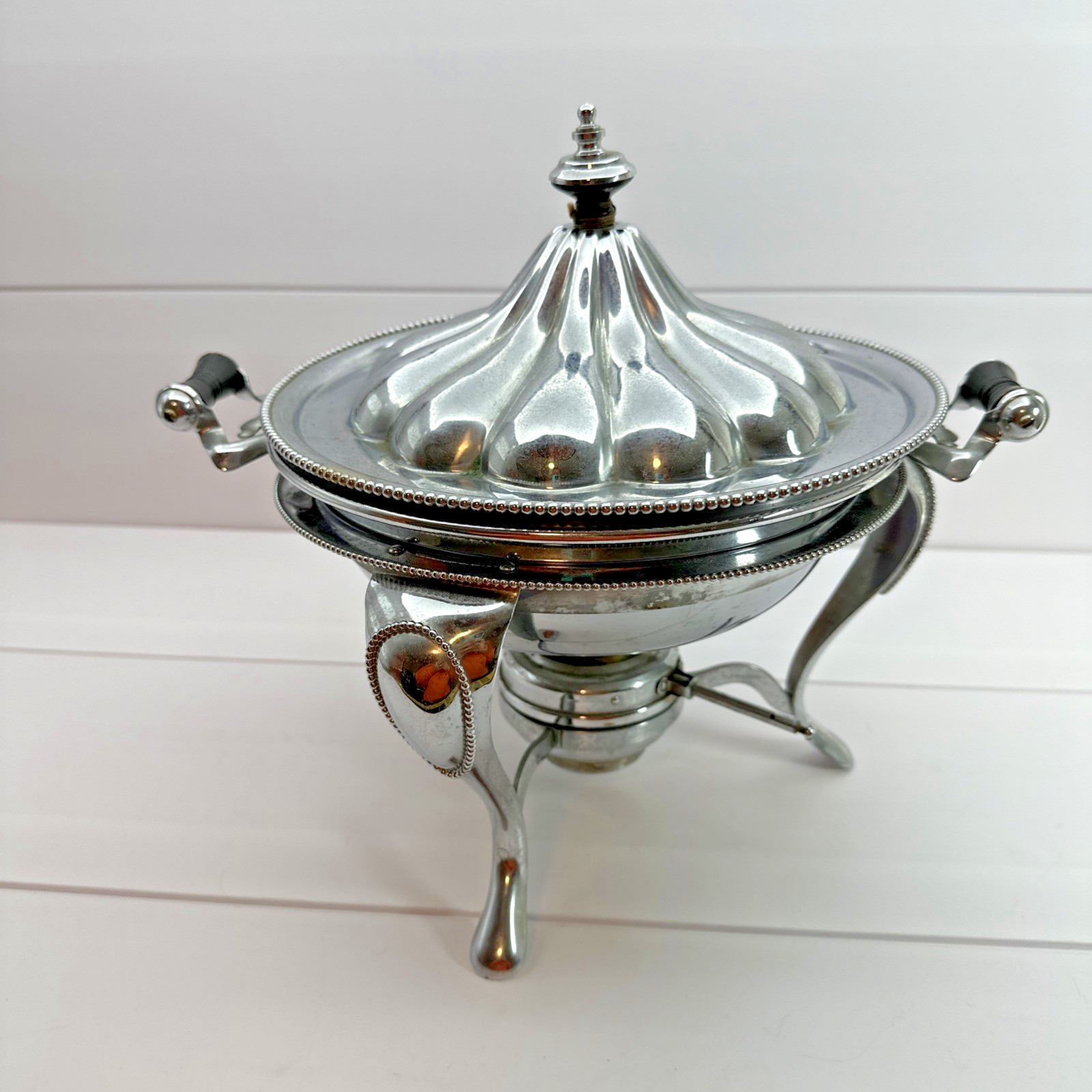 Antique 1895 S.Sternau Co Chafing Dish Silver Plated With Burner Makers Mark