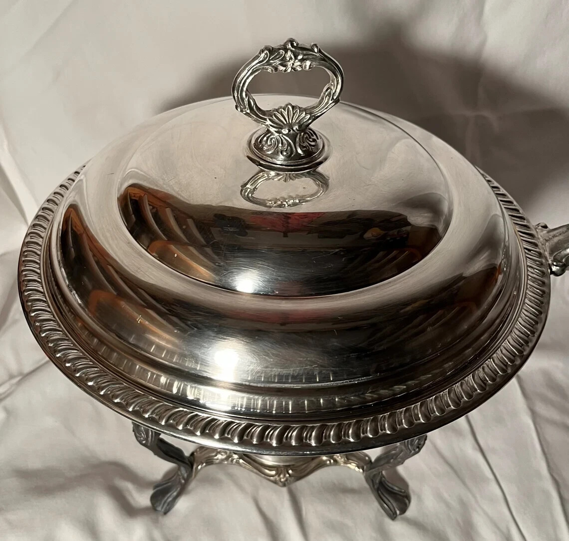 Vintage Sheridan Silver Plate Chafing Dish – 1940’s or 1950’s perhaps.
