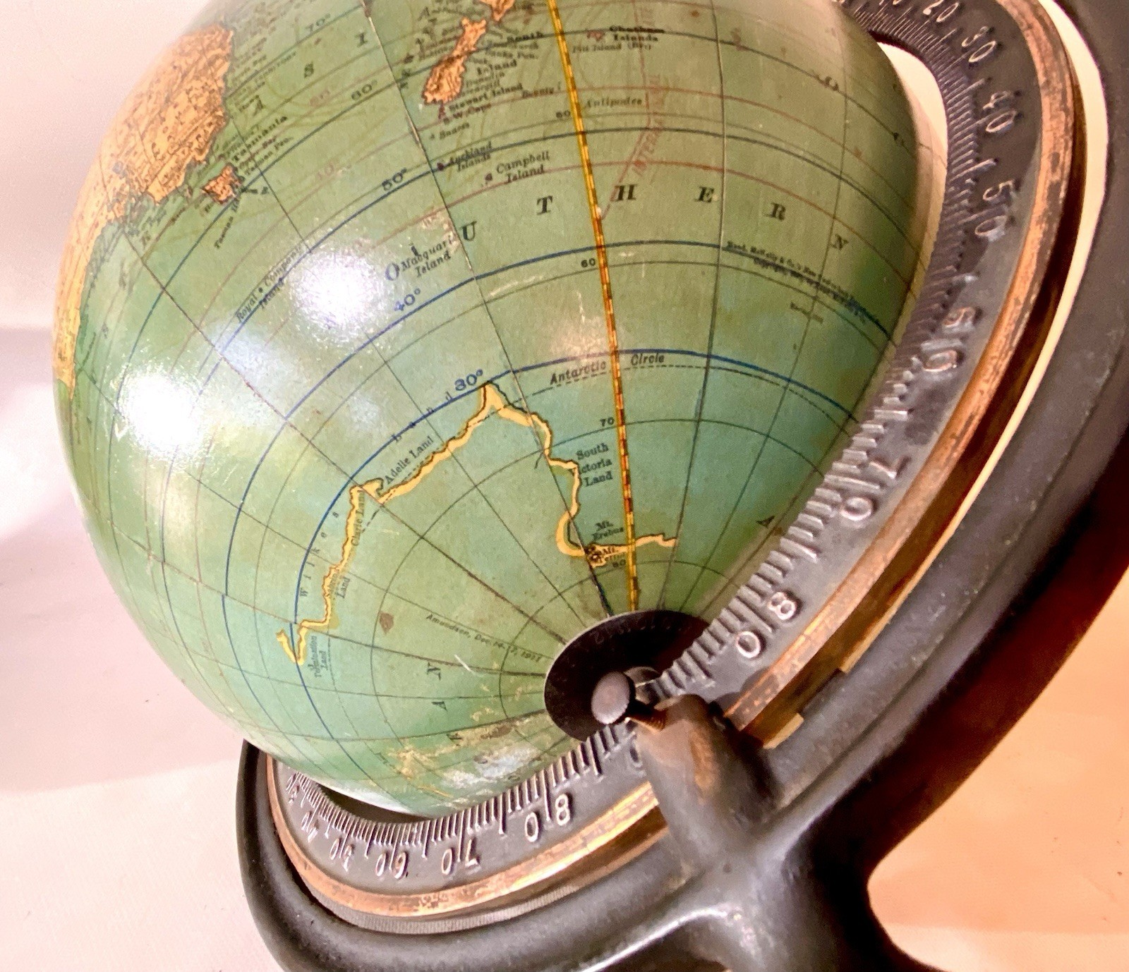 ANTIQUE RAND MCNALLY TERRESTRIAL GLOBE CIRCA 1918