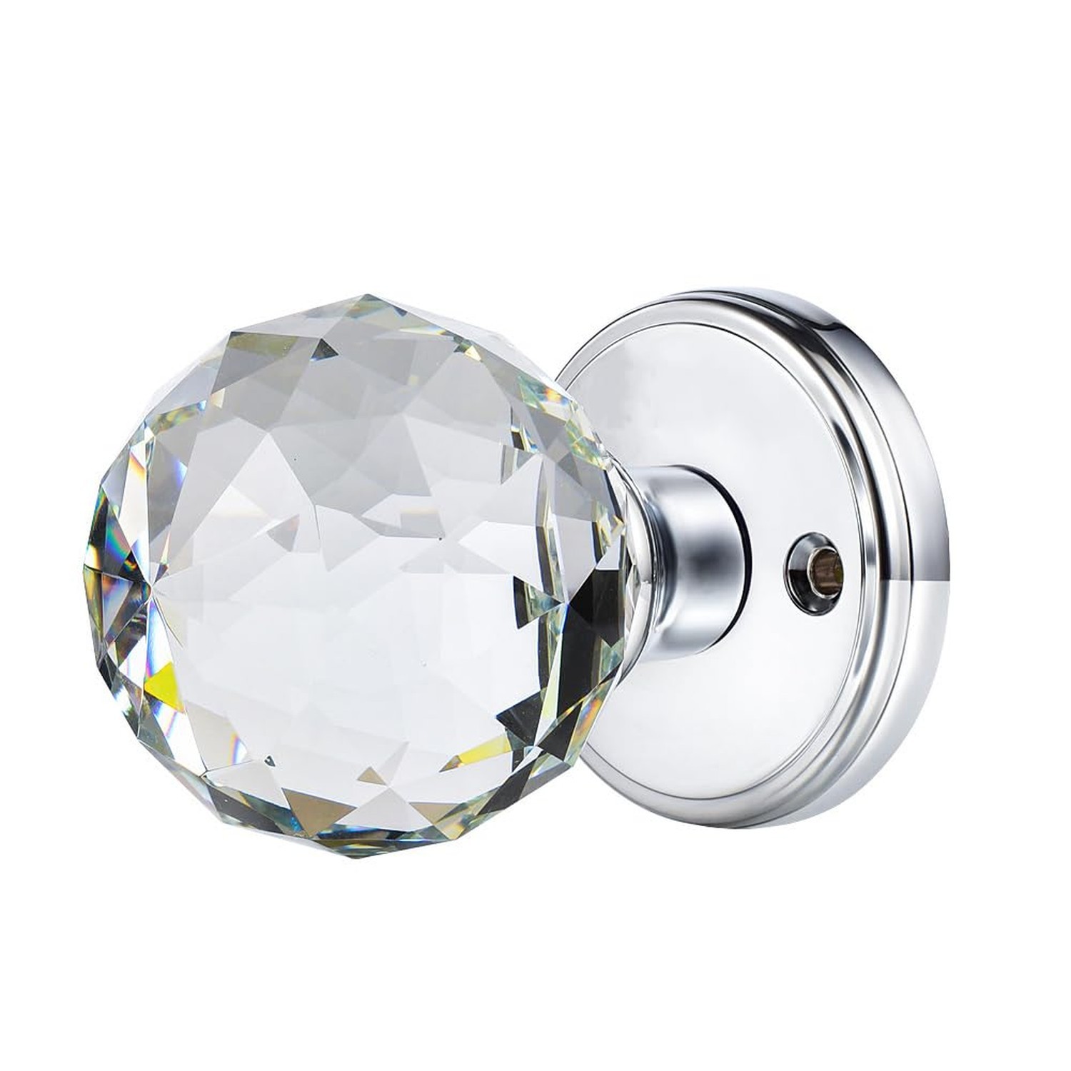 Crystal Glass Door Knobs Interior, Round Door Knobs for Hall and Closet (Pass…