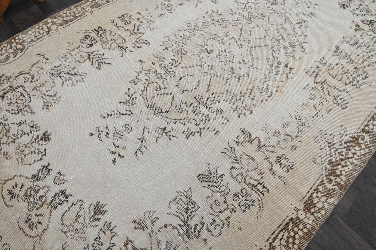 Oushak Turkish Vintage Rug 6×10 Kilim Rug Anatolian Handmade Boho Decor BEIGE