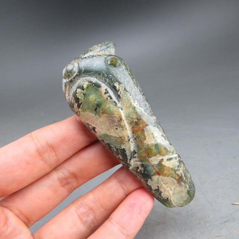 China,old jade,hongshan culture,collectibles,hetian jade,rare bird ,pendant A276