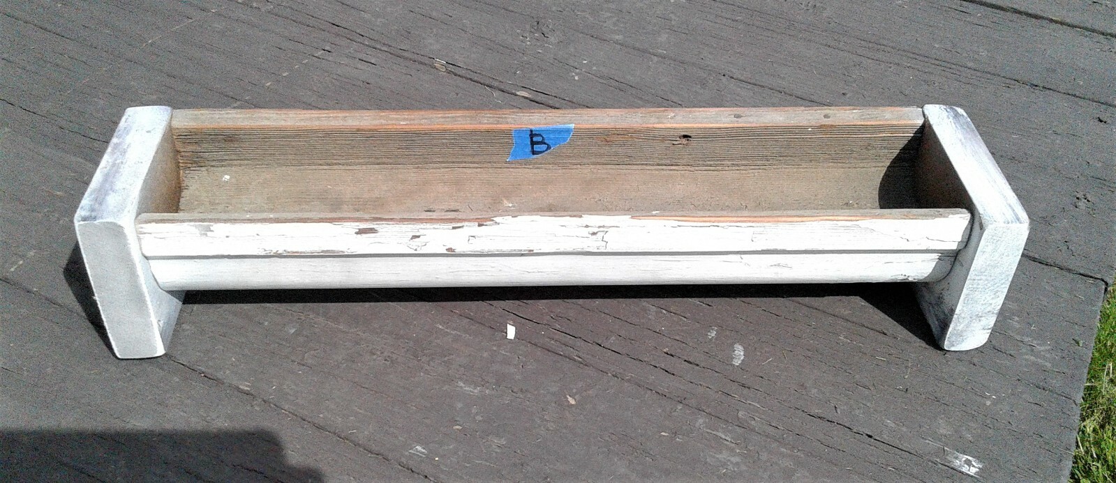 Antique Primitive Wooden House Rain Gutter or Flower Planter 1890s Era