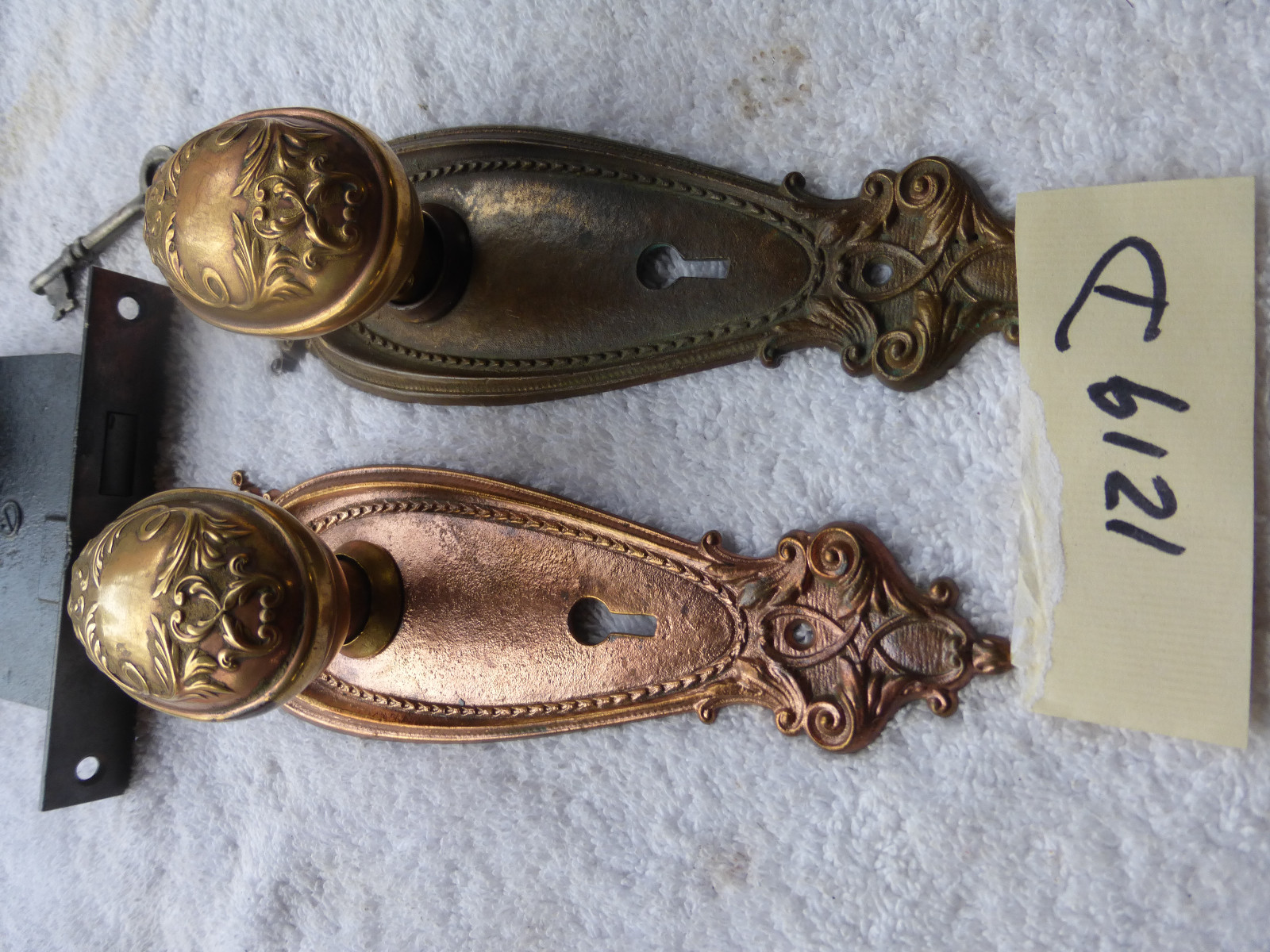 Vintage Antique Barrows 1900 “Arcola” Door Hardware Set 120119 D