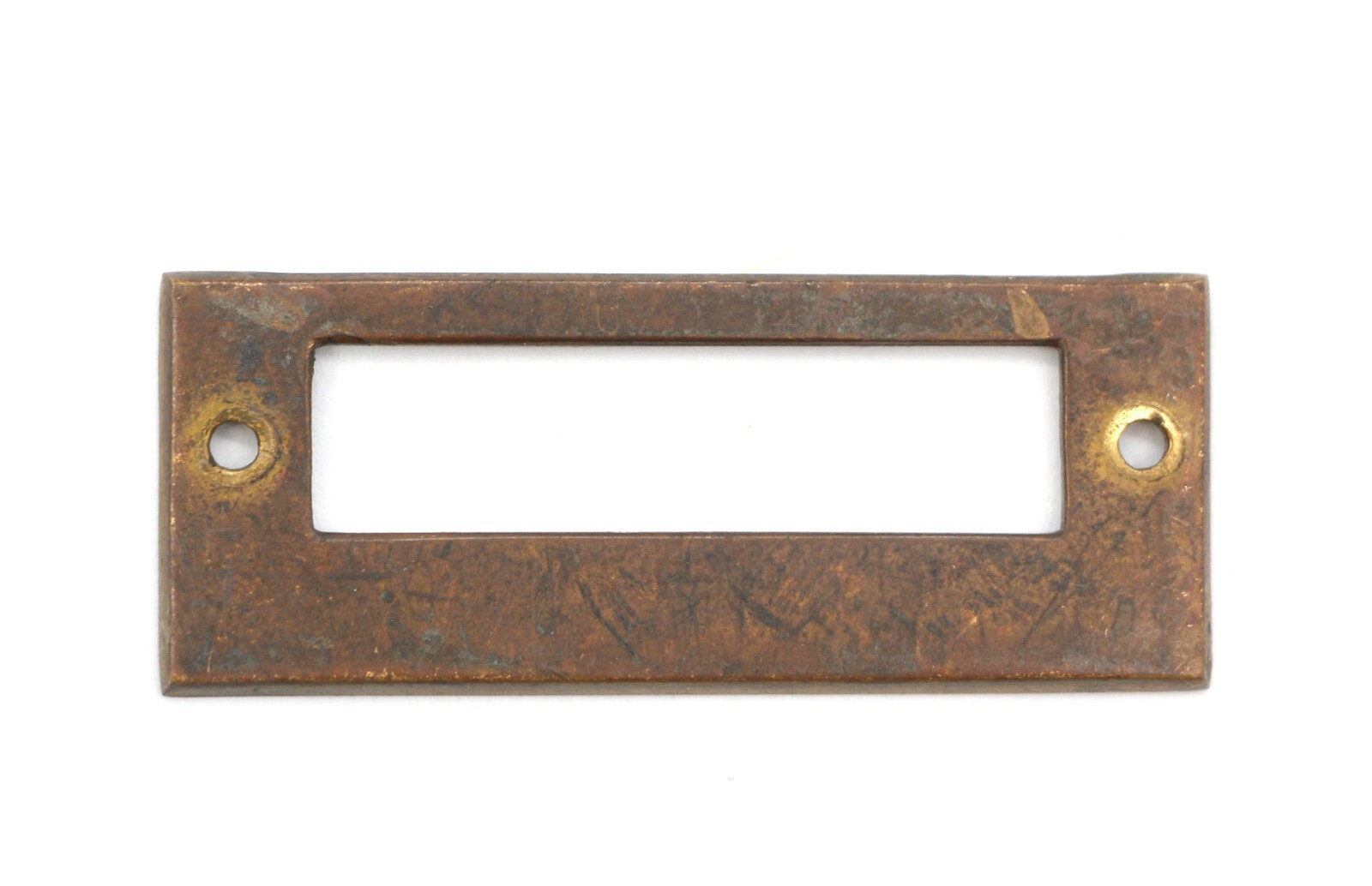Vintage 2.5 in. Brass Drawer File Label Holder