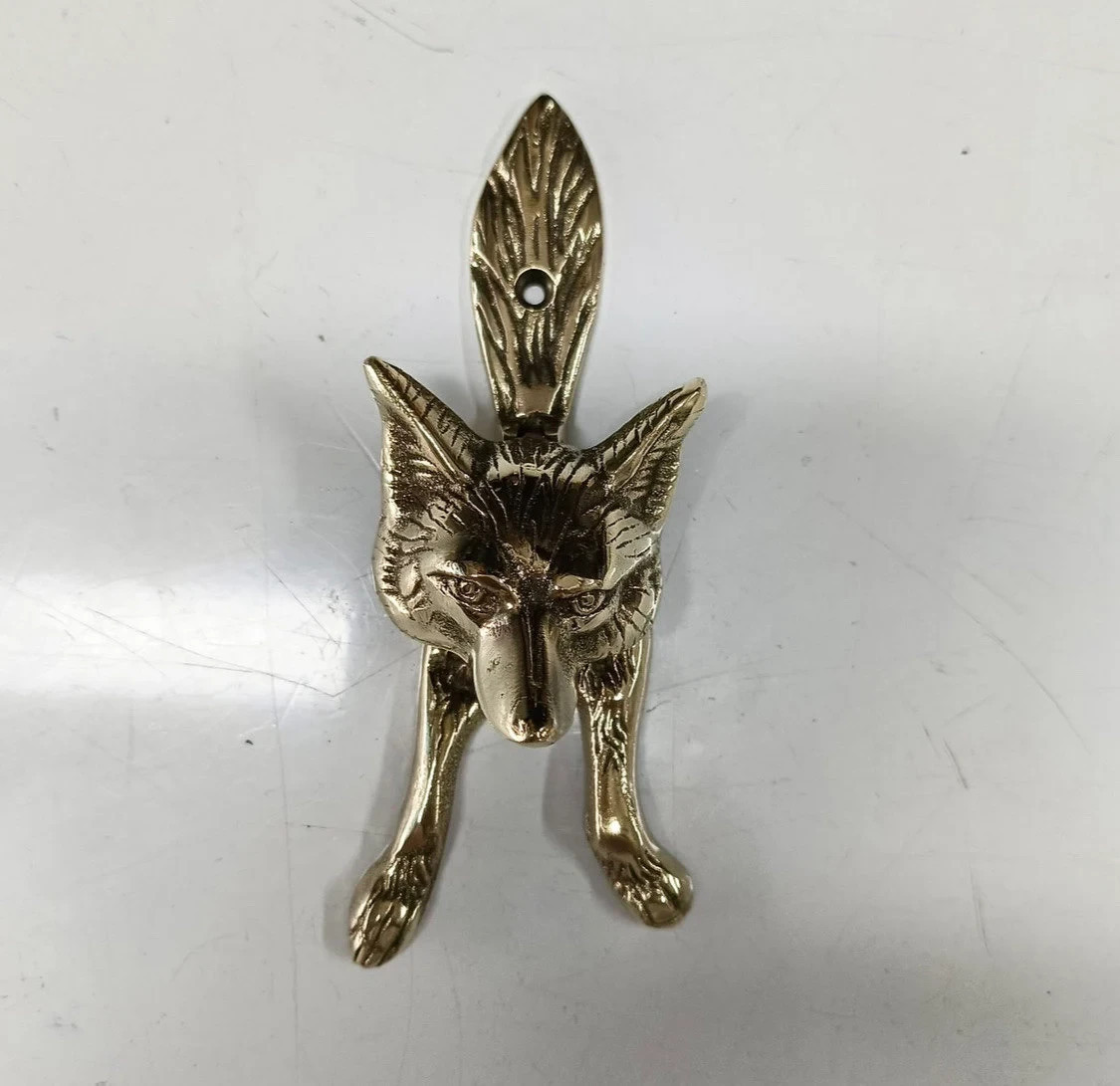 Solid Brass Fox shape Door Knocker 6″ inch (15 cm) Heavy Old-Style Design