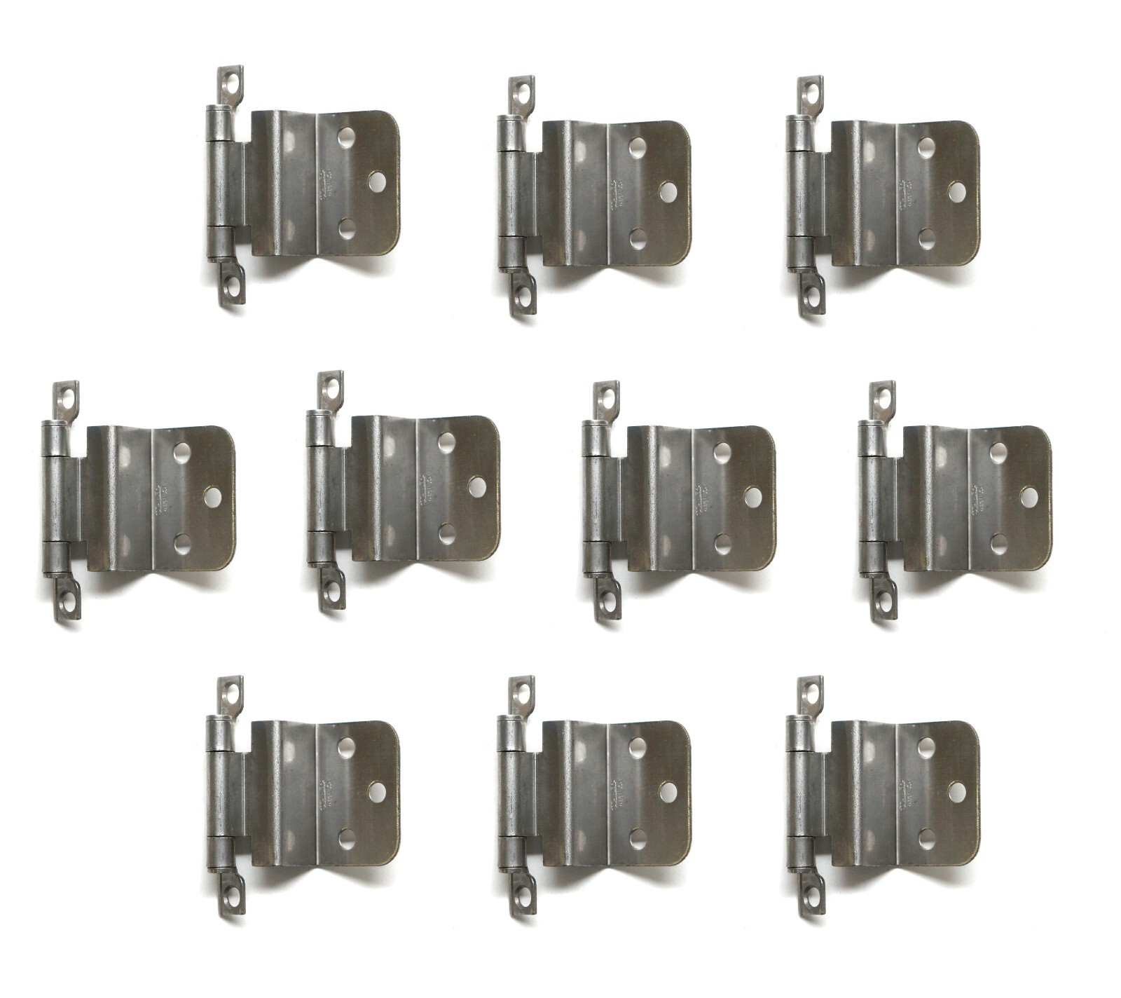 Set of Stanley Steel 2.25 x 2 Partial Wrap Cabinet Hinges