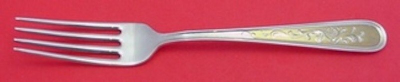 Golden Calvert Engraved by Kirk Sterling Silver Regular Fork 7 3/8″ Flatware