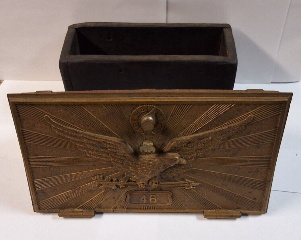 BRONZE USPS UNITED STATES POSTAL SERVICE MAILBOX AMERICAN EAGLE & CYPRESS BOX