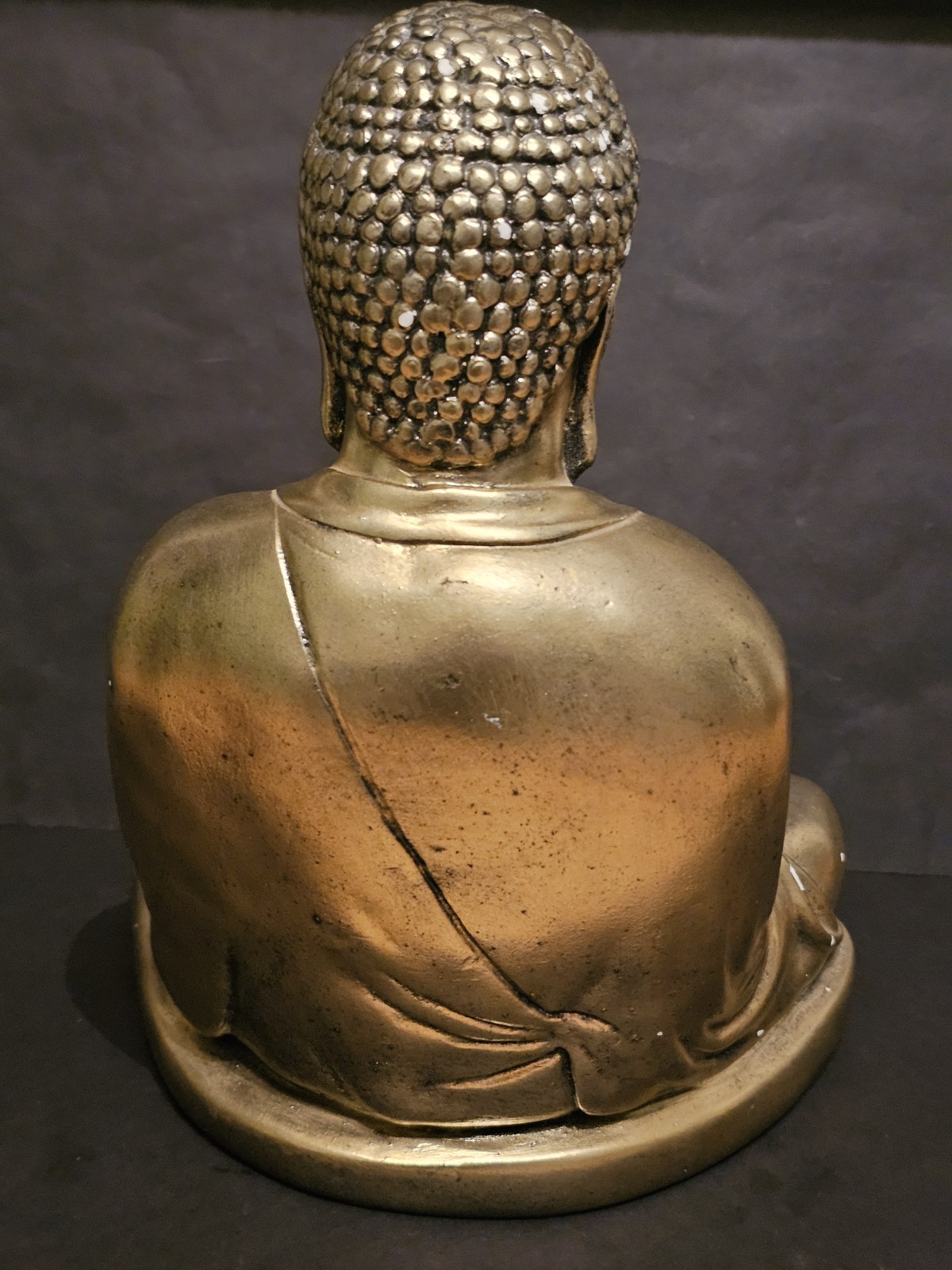 Vintage gilded chalkware or plaster japanese Buddha Statue. 28cm tall. over 2kg