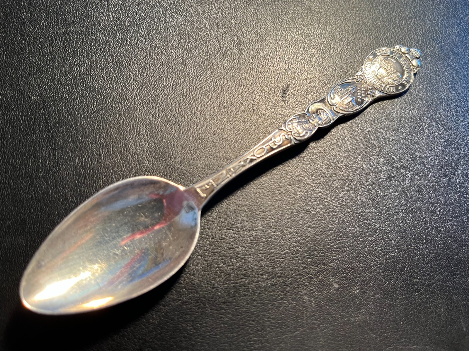 #S1 Vintage Sterling 925 Souvenir Traveler Spoon 5.25” 25.6 Gram Spokane WA