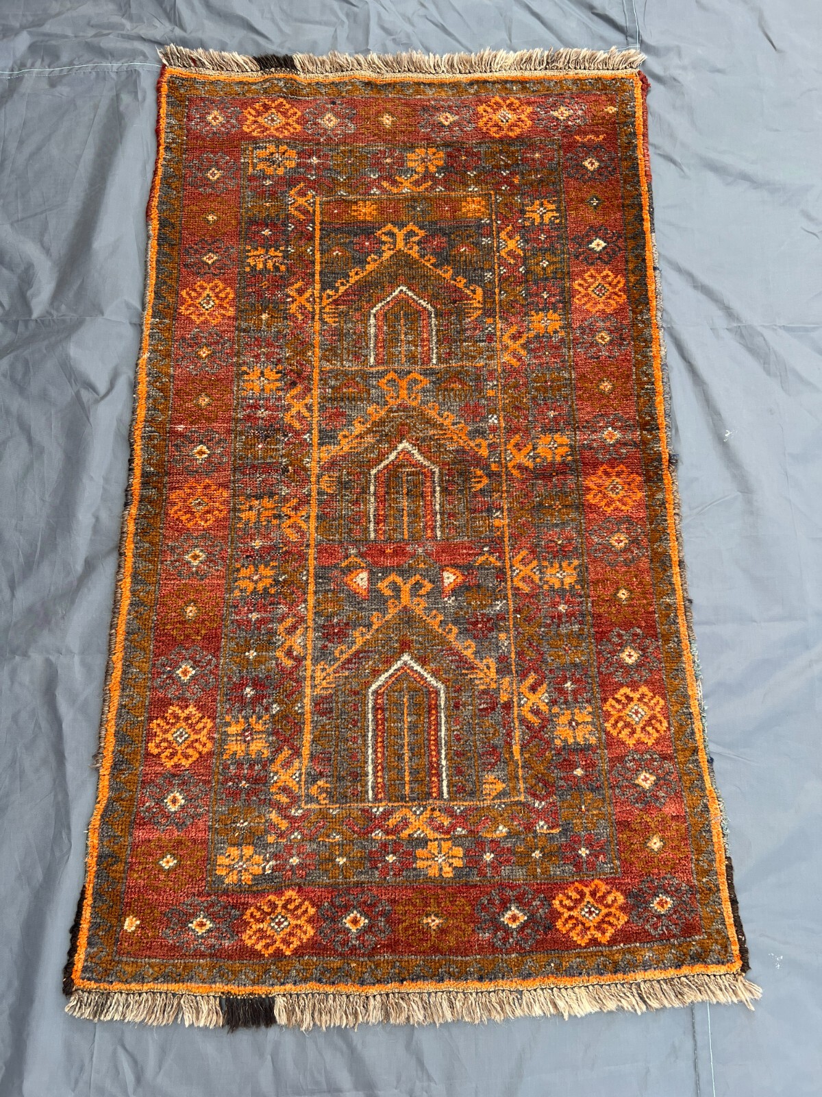 Antique Afghan Rare Rug 2’6 x 4’5 ft – Hand Knotted Tribal Prayer Wool Carpet