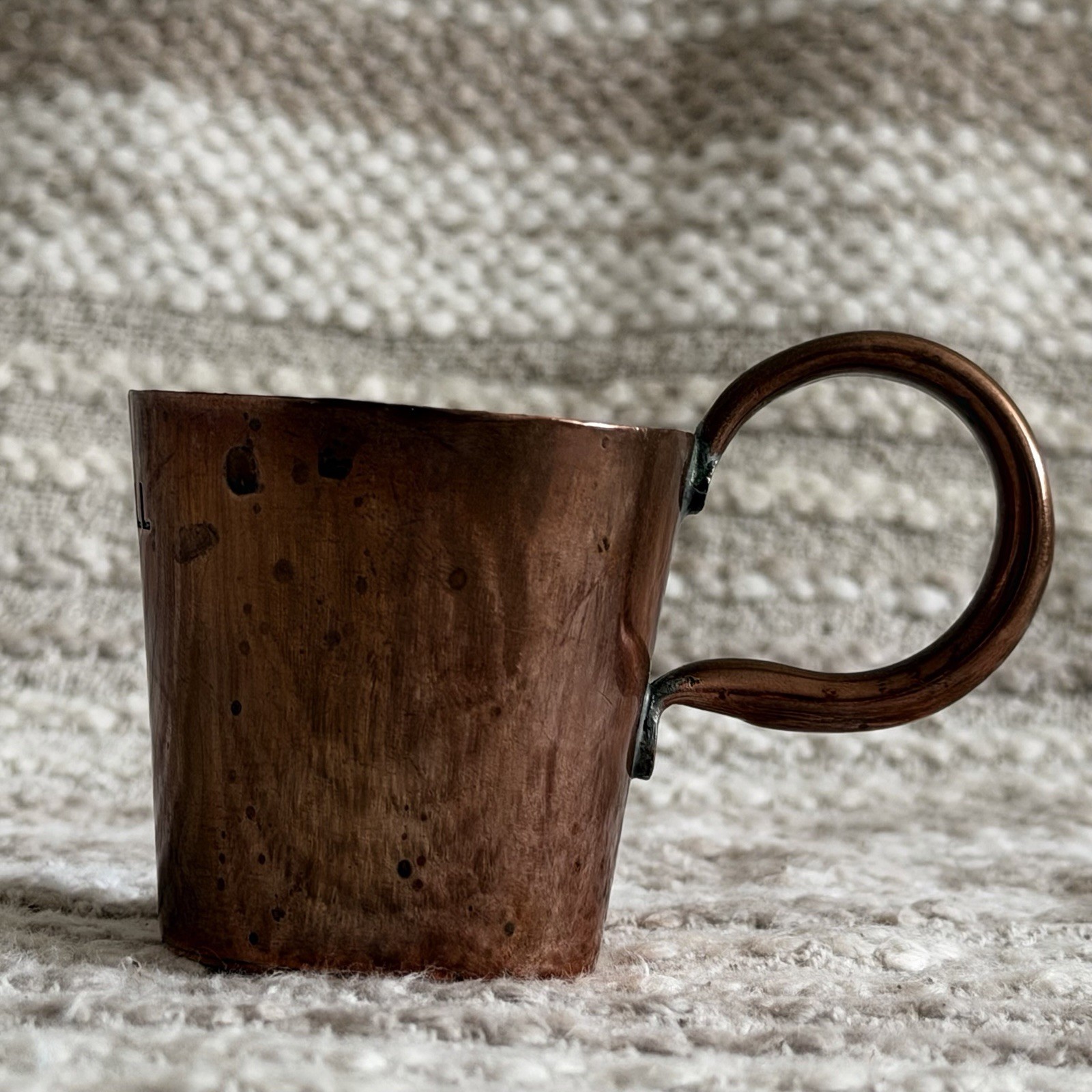 British, Royal Navy ½ Gill Copper Rum Measure – Pusser’s Rum Mark