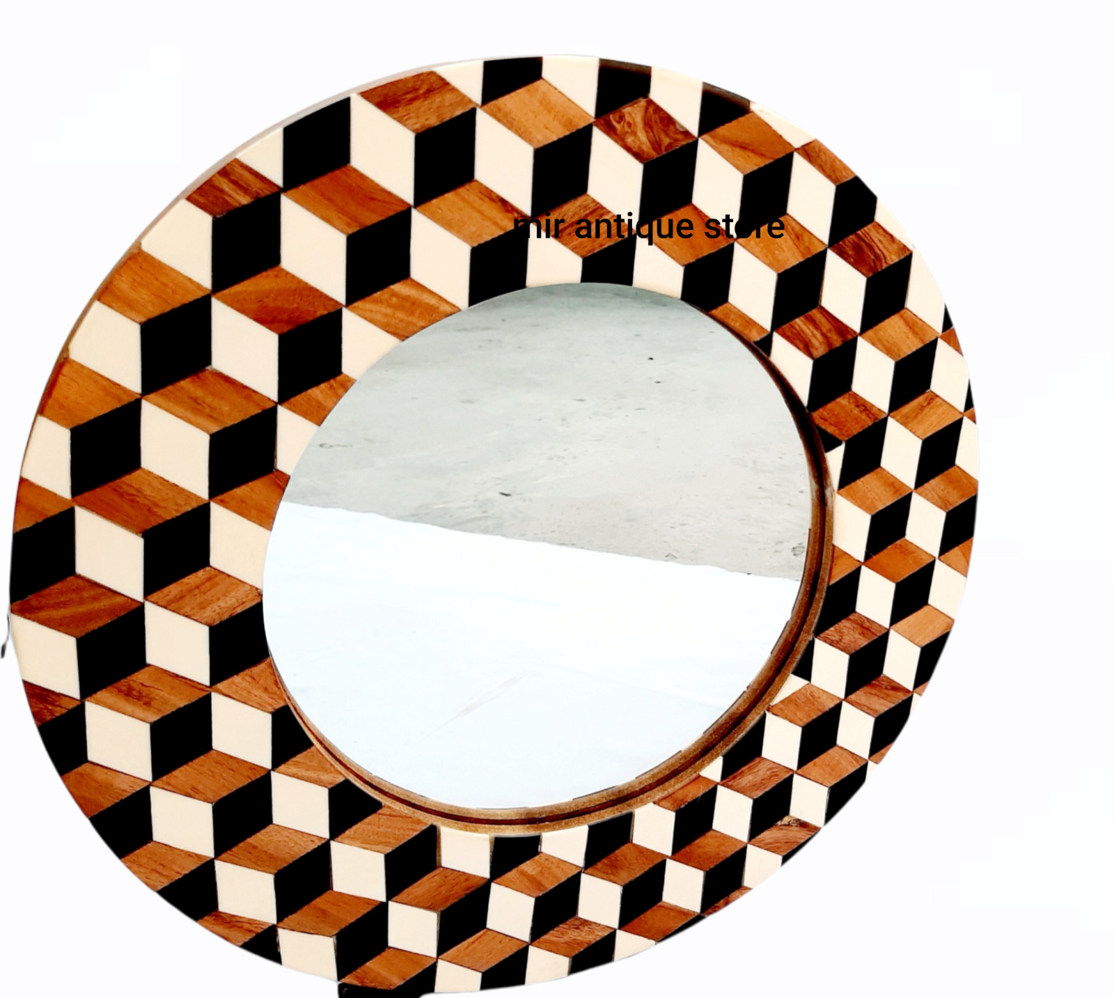 15” Resin Epoxy Wall mirror Round Mirror room office Home Decorative Best Gift