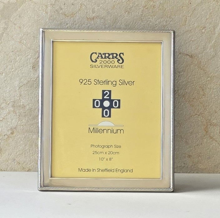 Large Vtge 2000 Carrs Sheffield Hallmarked Sterling Silver Photo Frame 30x25cm