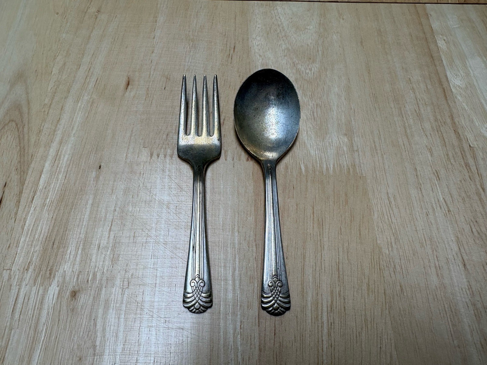 Vintage Vogue Silverplate Child’s Spoon and Fork (Marked/Stamped)