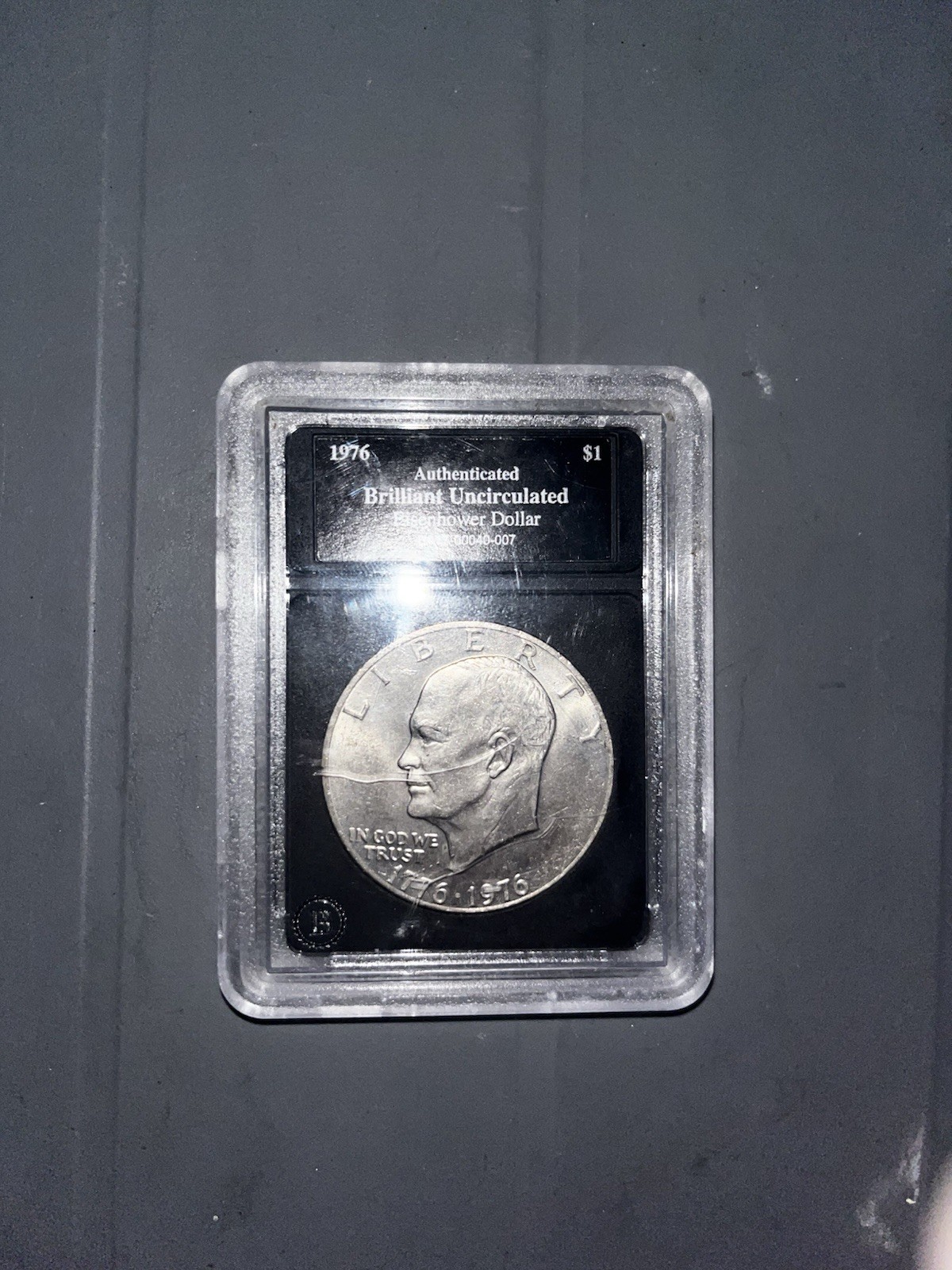 1776-1976 authenticated brilliant uncirculated eisenhower dollar ba17-00040-007
