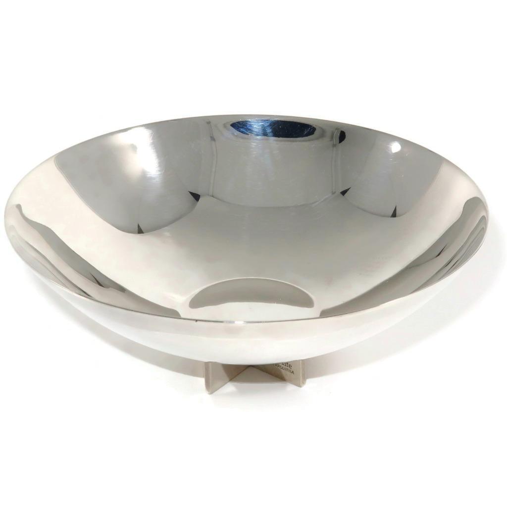 Swid Powell by RM Richard Meier Postmodern Silver-Plated CROSS BOWL, 6 1/8″