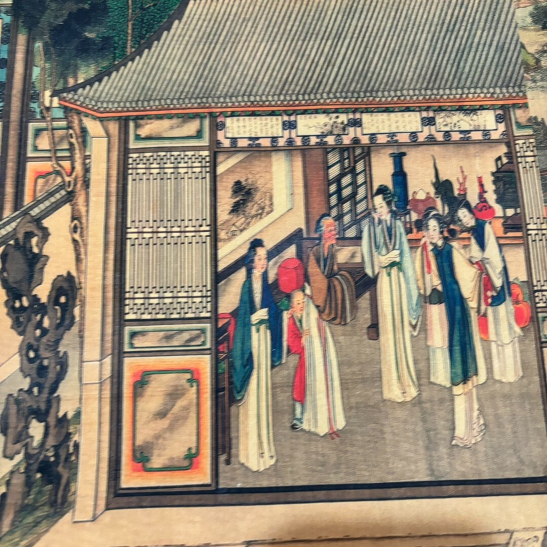 China Old long Scroll,painting scroll Sun Wen’s,Dream of the Red Chamber