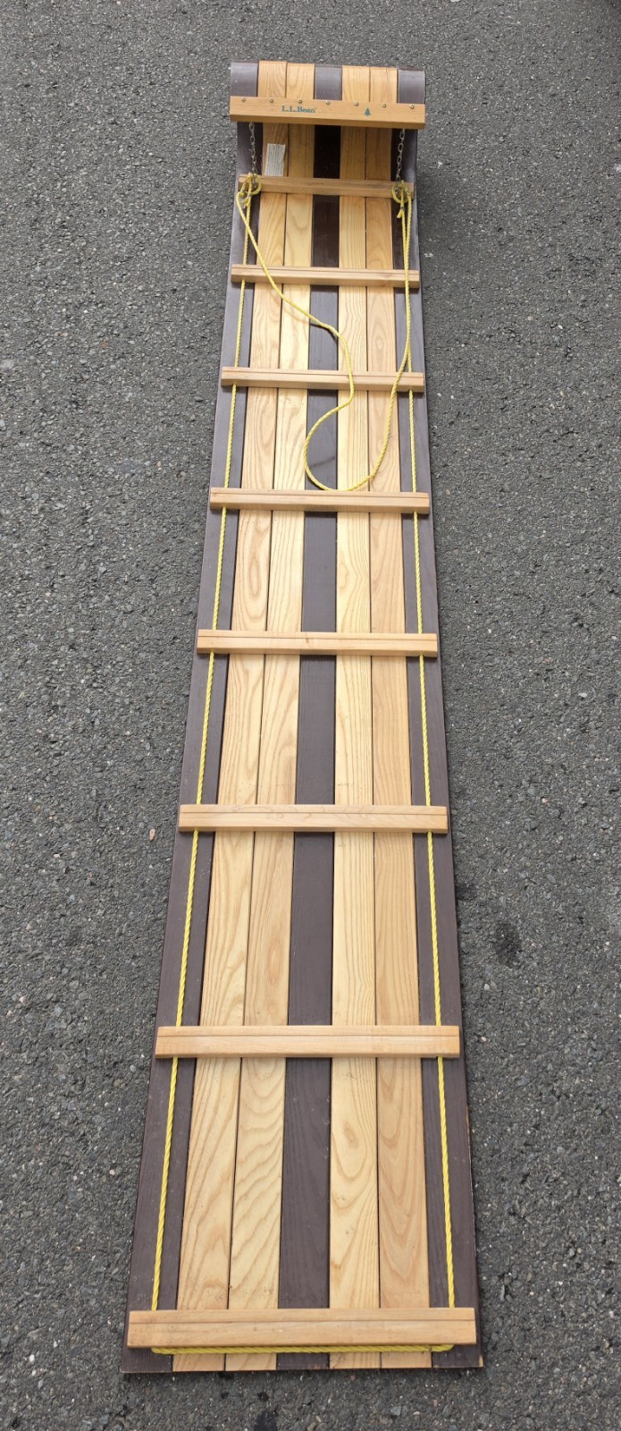 LL Bean wooden Toboggan HUGE 7′ Paris Co. vtg Snow Sled – Freight Ship Available