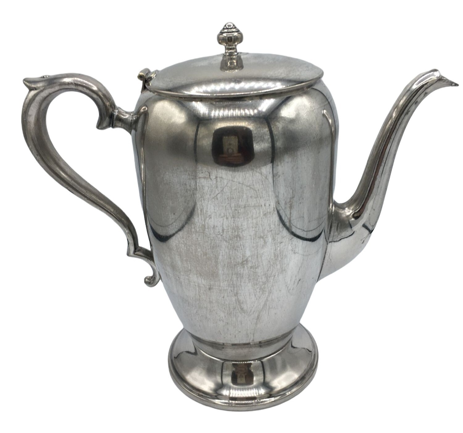 KEYSTONE SILVER COFFEE POT Silverplate Over Copper KEYSTONEWARE Vintage
