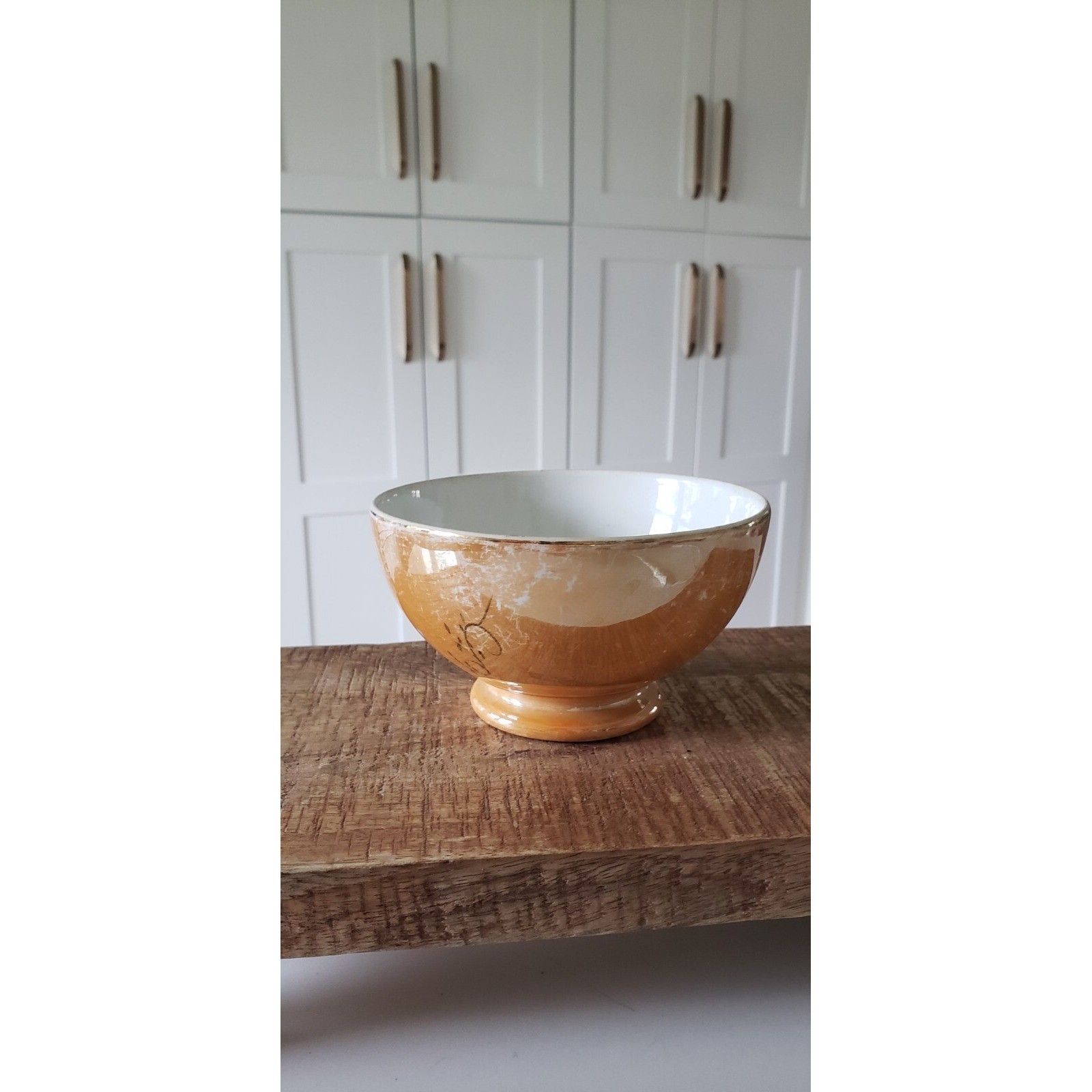 VTG S.C. Richard Italy Ricordo Souvenir Bowl Orange Floral Ceramic 1950