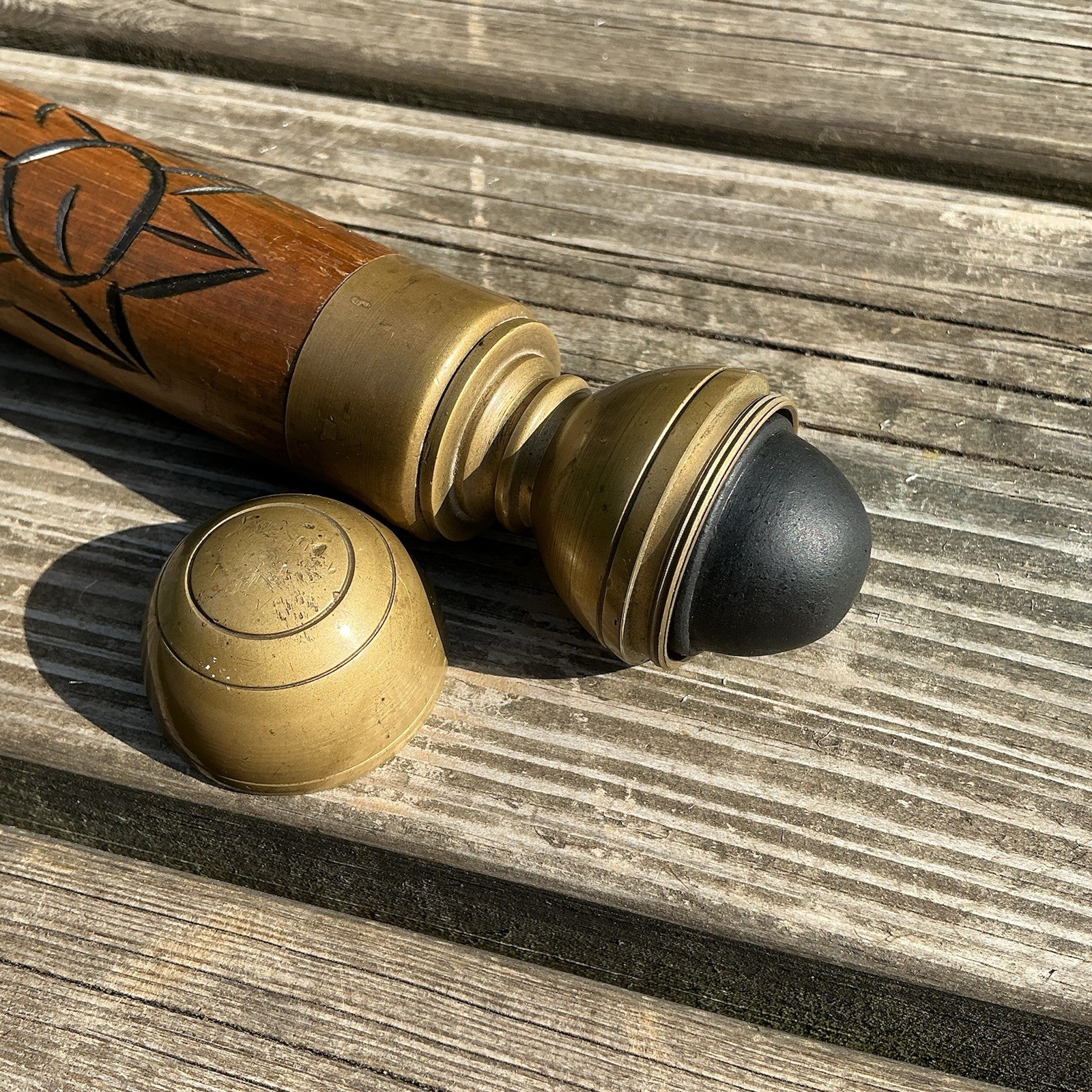 Vintage Walking Stick With Concealed Billiard Snooker Cue 33.5” (57” Assembled)