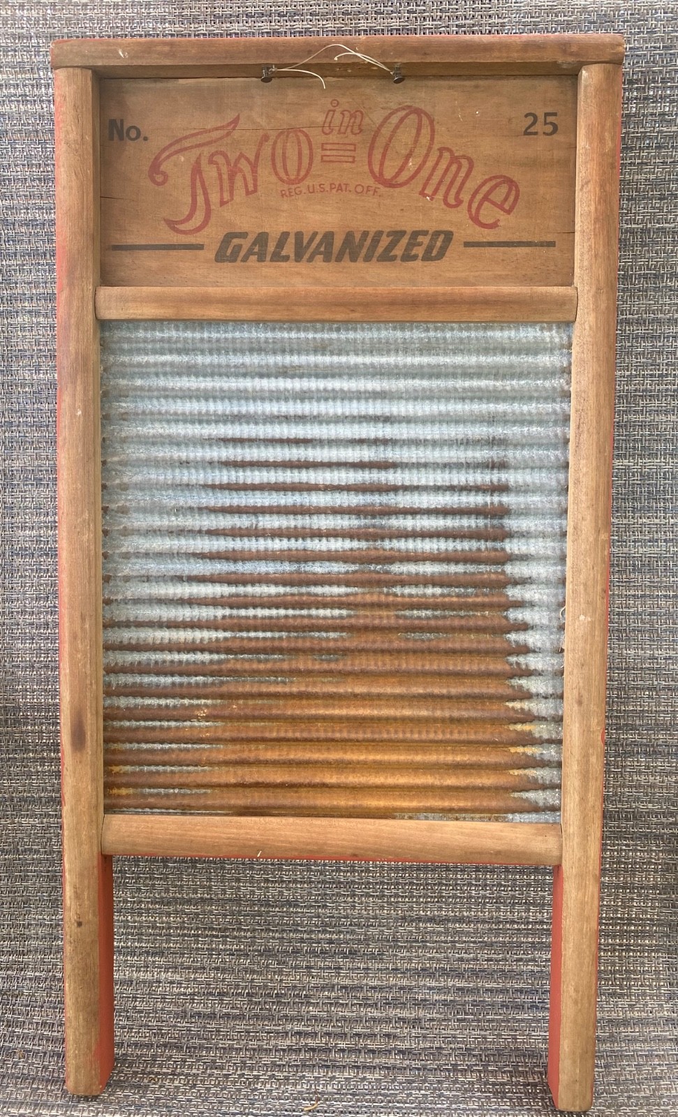 Vtg TWO IN ONE Standard Family Size Wood – Galvanized Metal – Carolina Washboard