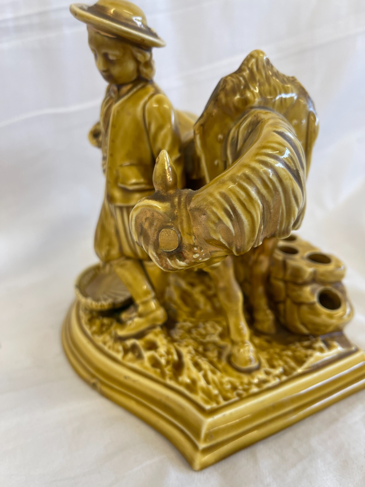 Antique Eichwald Pipe and Match Holder 2624 Boy & Horse Charity Listing