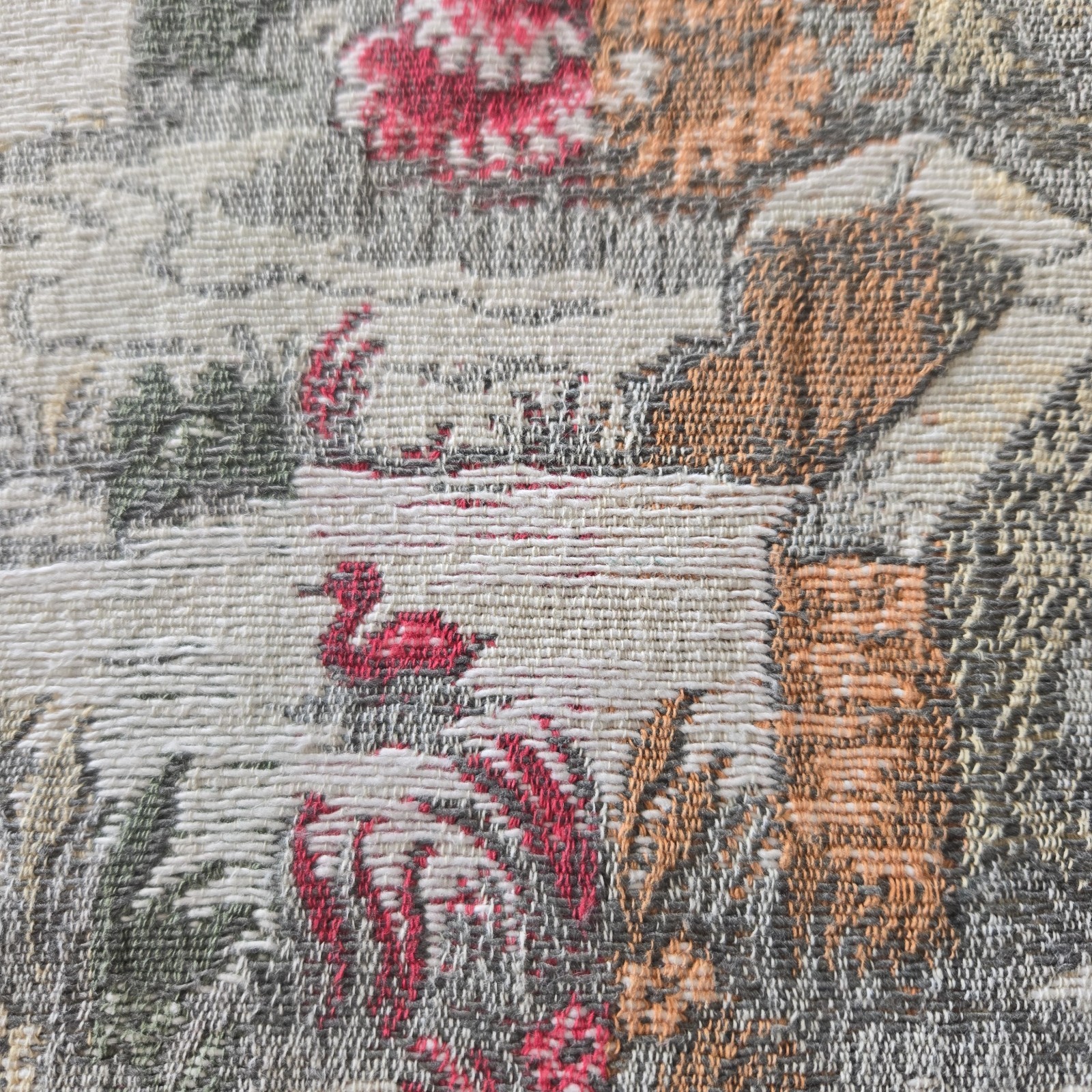Vtg Cottagecore Granny Chic Tapestry Chair Back Cushion Panels Set Four 1940’s