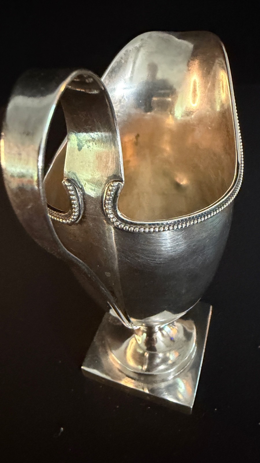 American 18th Century Coin Silver Helmet Cream Jug Circa 1786