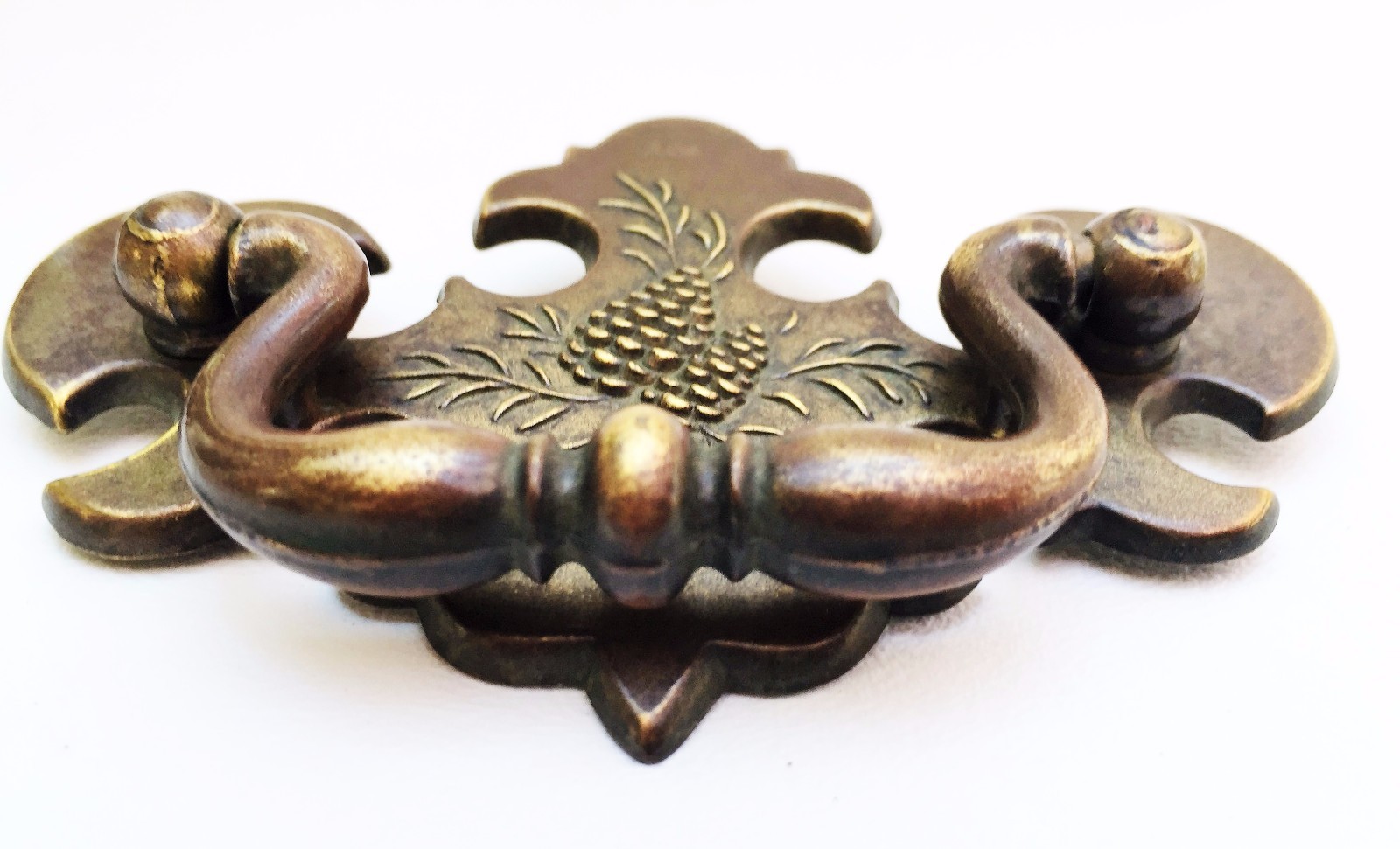 Brass Antique Hardware Colonial Chippendale Pine Cone Drawer Pull 2.5” Centers