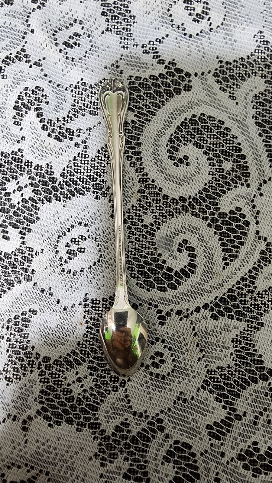 c1958 JASMINE/CHALICE/ HARMONY SILVERPLATED 👶INFANT FEEDING SPOON MONOGRAMMED A