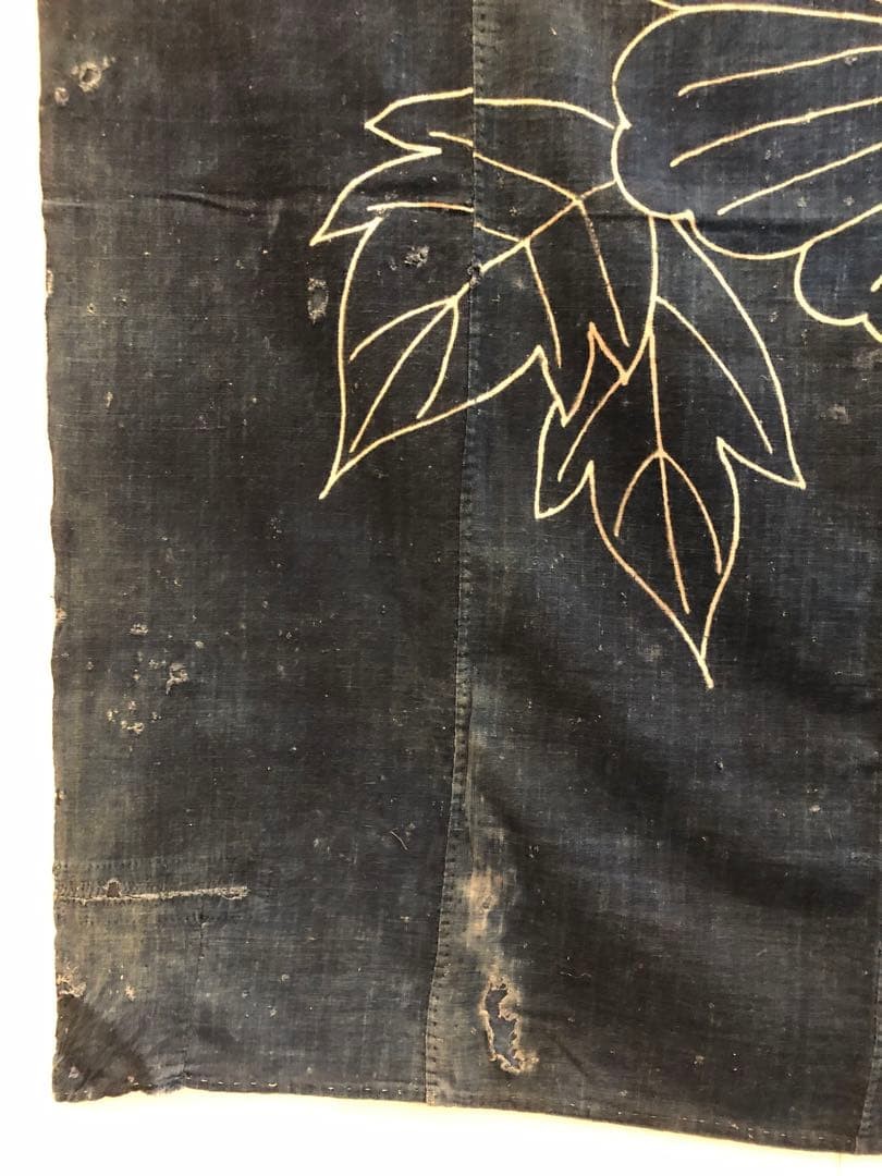 Antique Indigo Furoshiki 19th Century Hand Woven Cotton Large Cloth Vintage