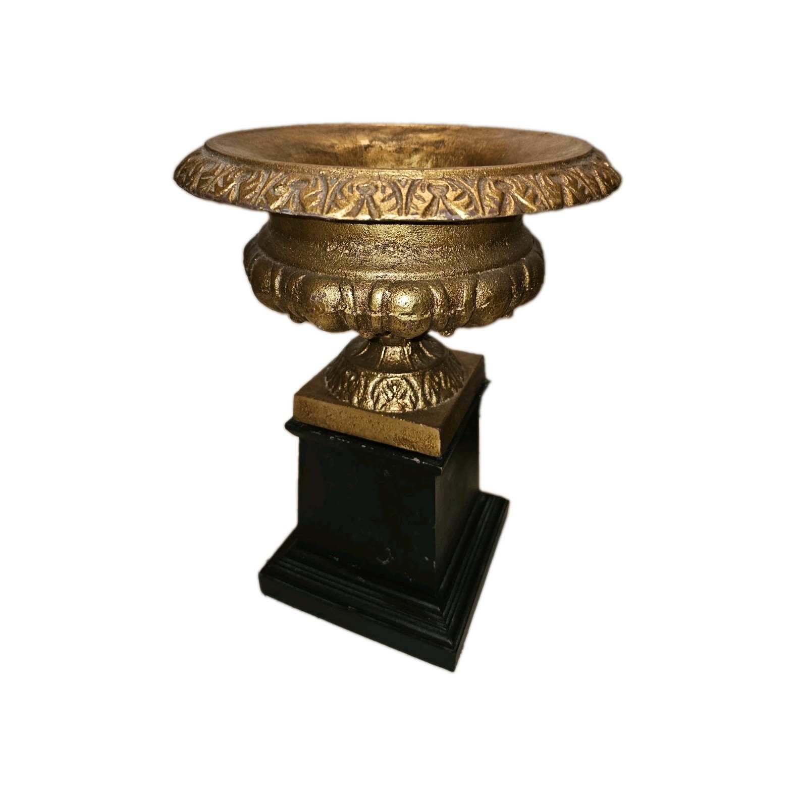 French Giltwood Pedestal Bowl Hand Carved Compote Tazza 19th Century 14″
