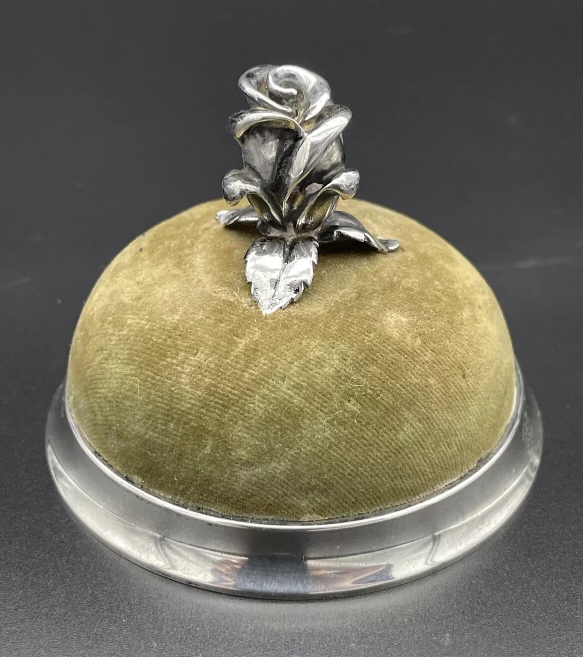 Tiffany Sterling Silver Rose Pin Cushion Sewing Accessory Great Condition