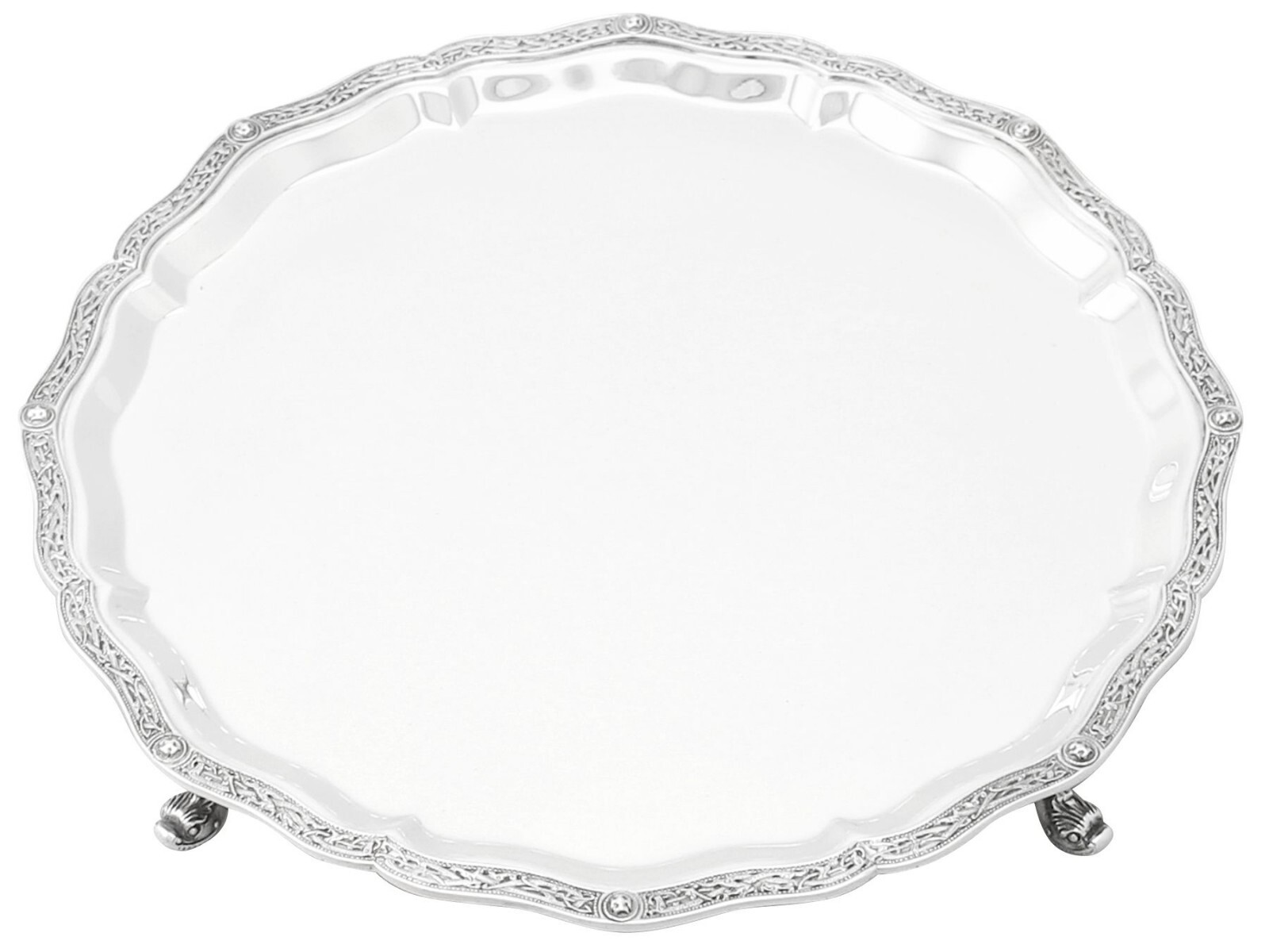 Vintage Sterling Silver Salver by Wakely & Wheeler – Lindisfarne Style