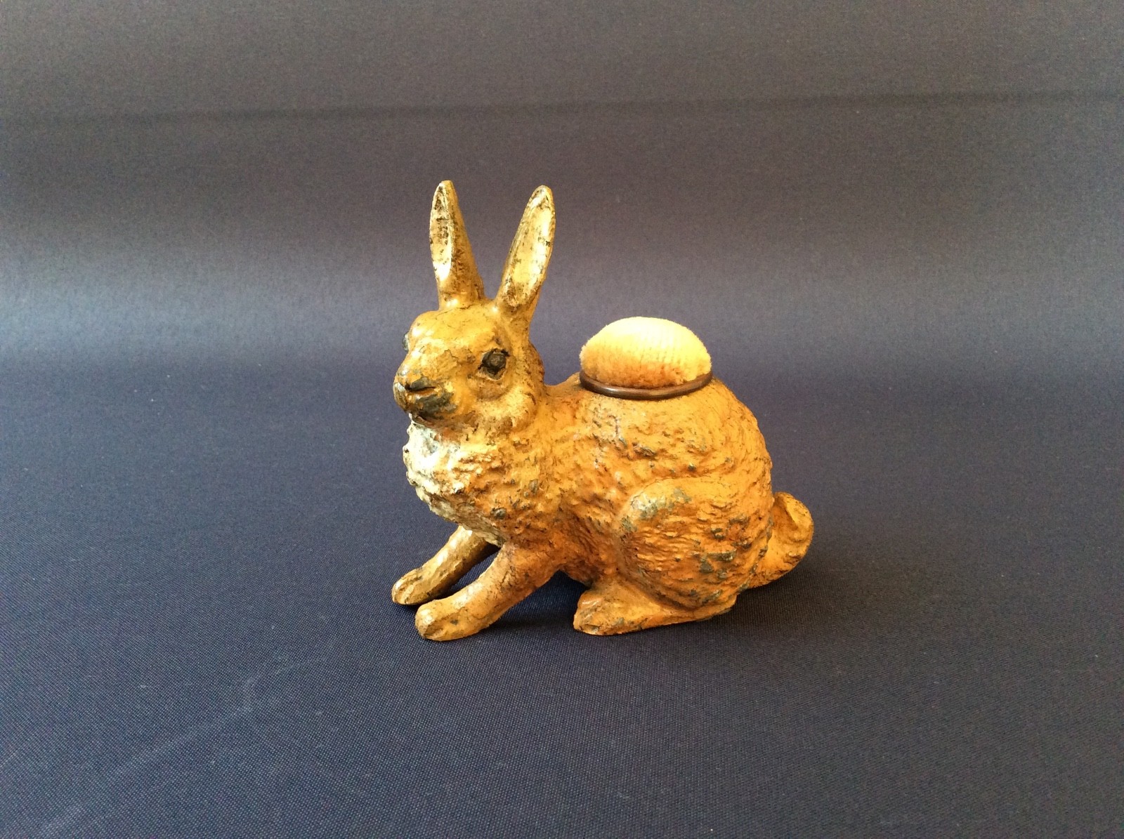 AUSTRIAN VERY RARE GOOD QUALITY COLD PAINTED RABBIT PIN CUSHION IN VGC