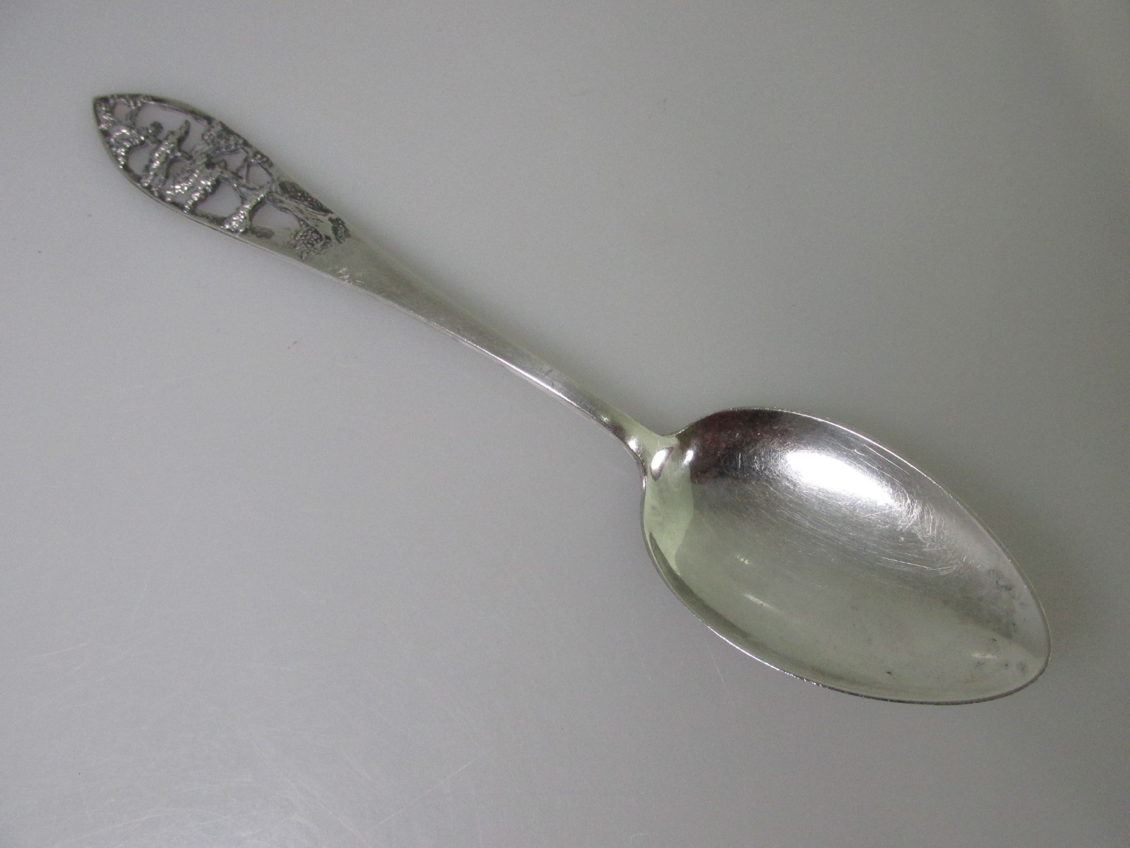 Vintage Sterling Silver Spoon Full Sz Open Work Tree Cypress Redwood Yellowstone