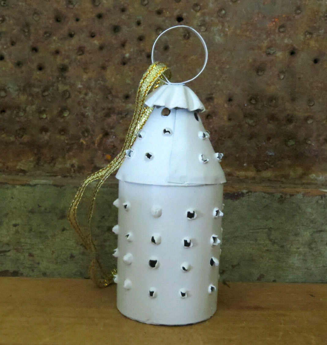 Primitive Colonial Style MINI Paul Revere Lantern Ornament Tin Punch 3 1/2″ tall