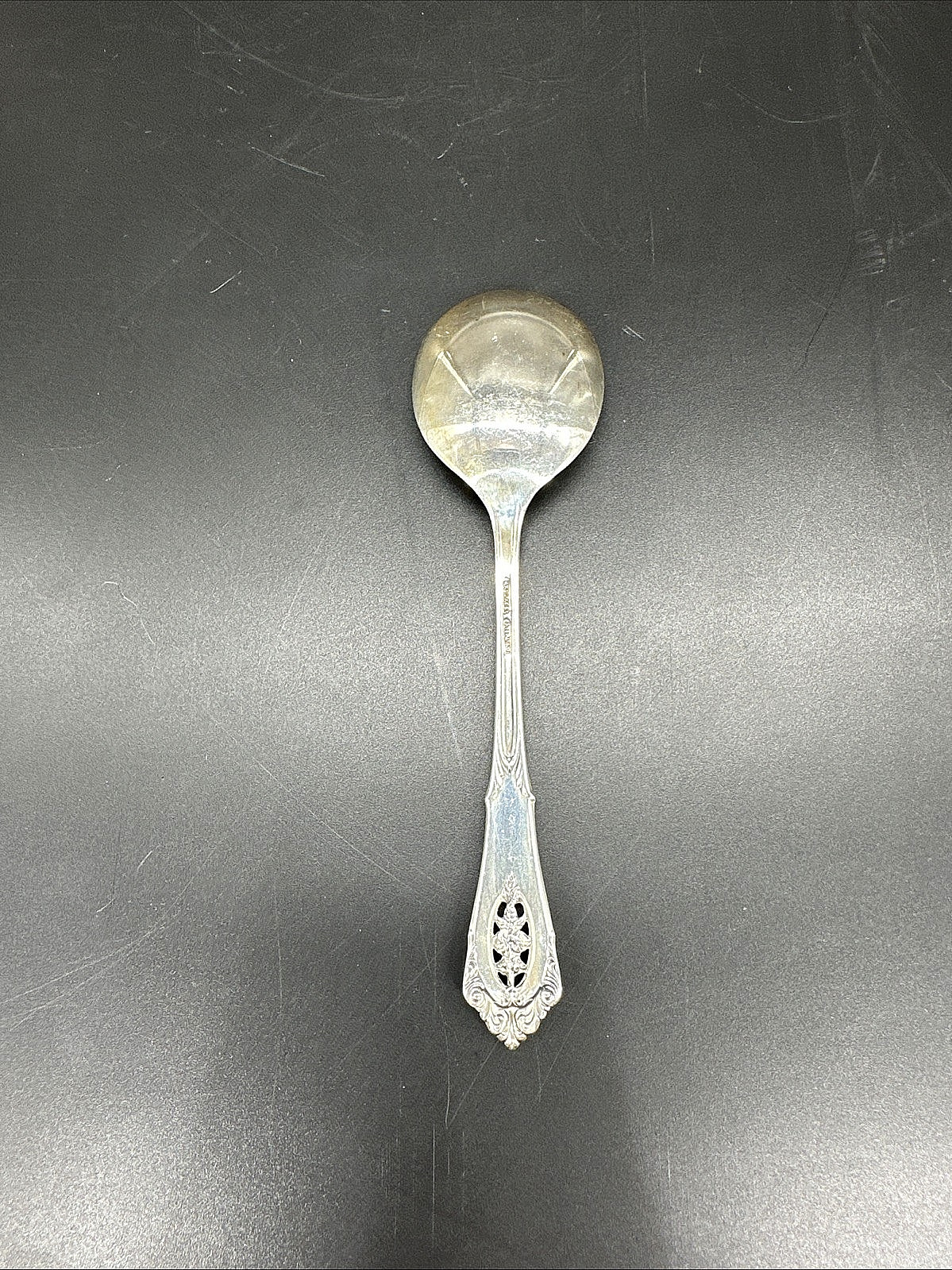 Wallace Rose Point Sterling Silver Round Cream Soup Spoon 5 7/8″